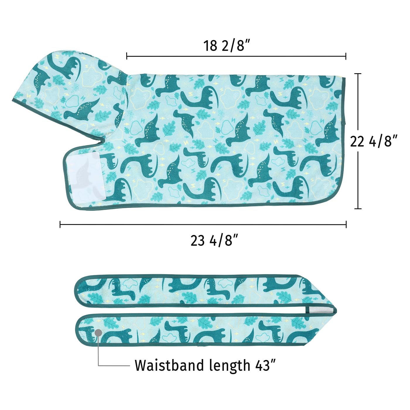 Hde Dog Bathrobe Super Absorbent Quick Drying Towel With Hood For All Dog Breeds Sizes S-Xxl - Dinosaurs - S