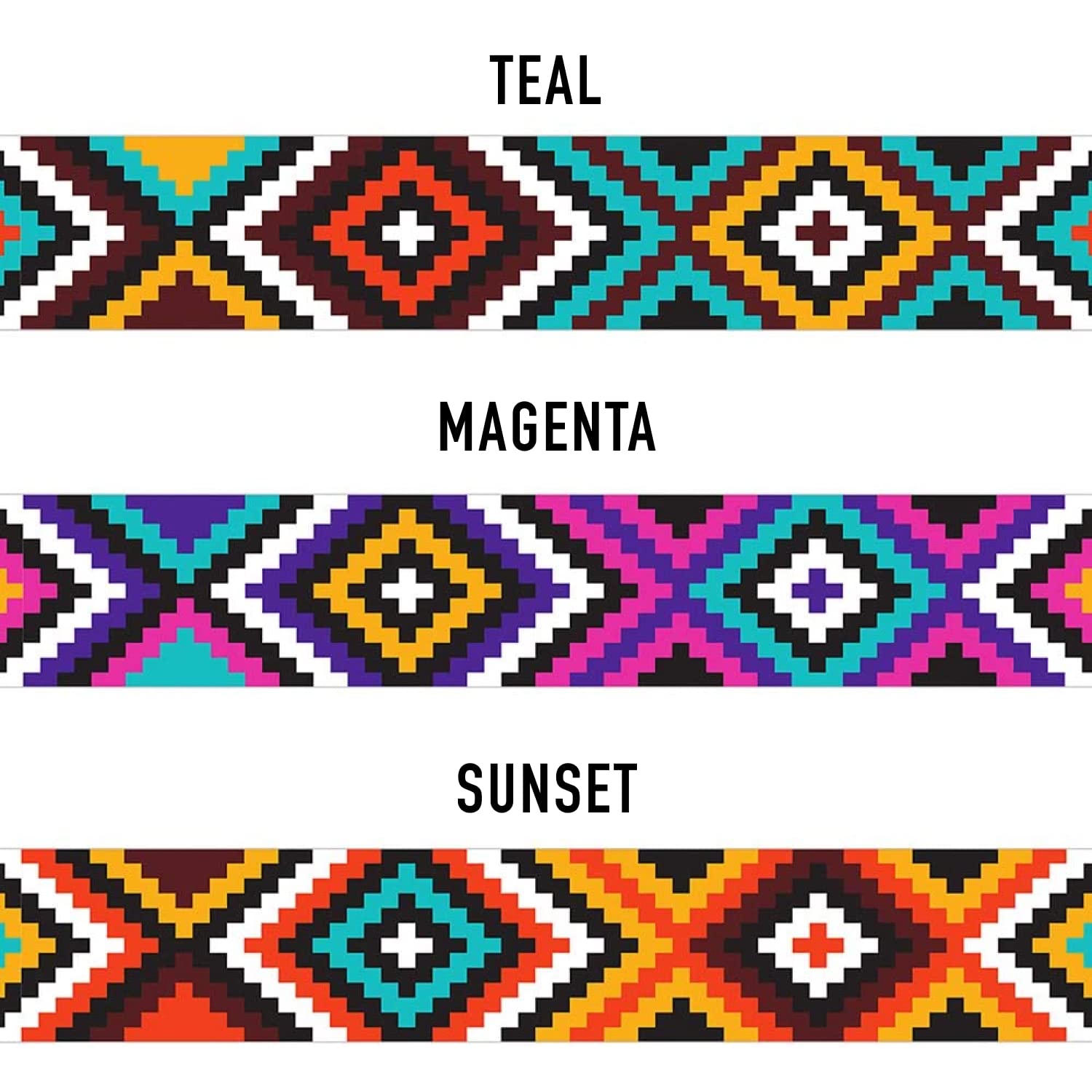 Nylon Dog Collar Aztec Geometric Pattern Tribal Magenta 12-16 Inch