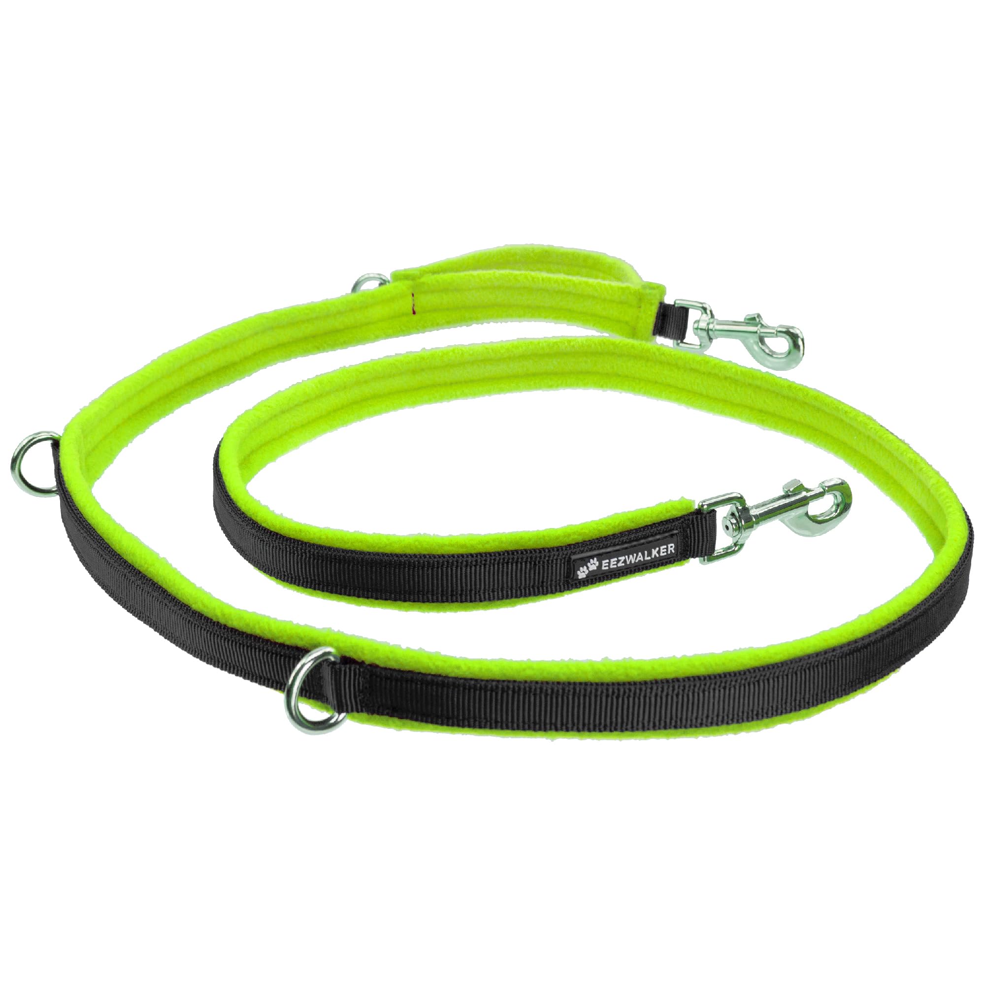 Activedogs Luxury Fleece Crossbody Dog Leash 6.5Ft - Comfortable Hands Free Dog Leash With Adjustable Length, Durable Black Nylo