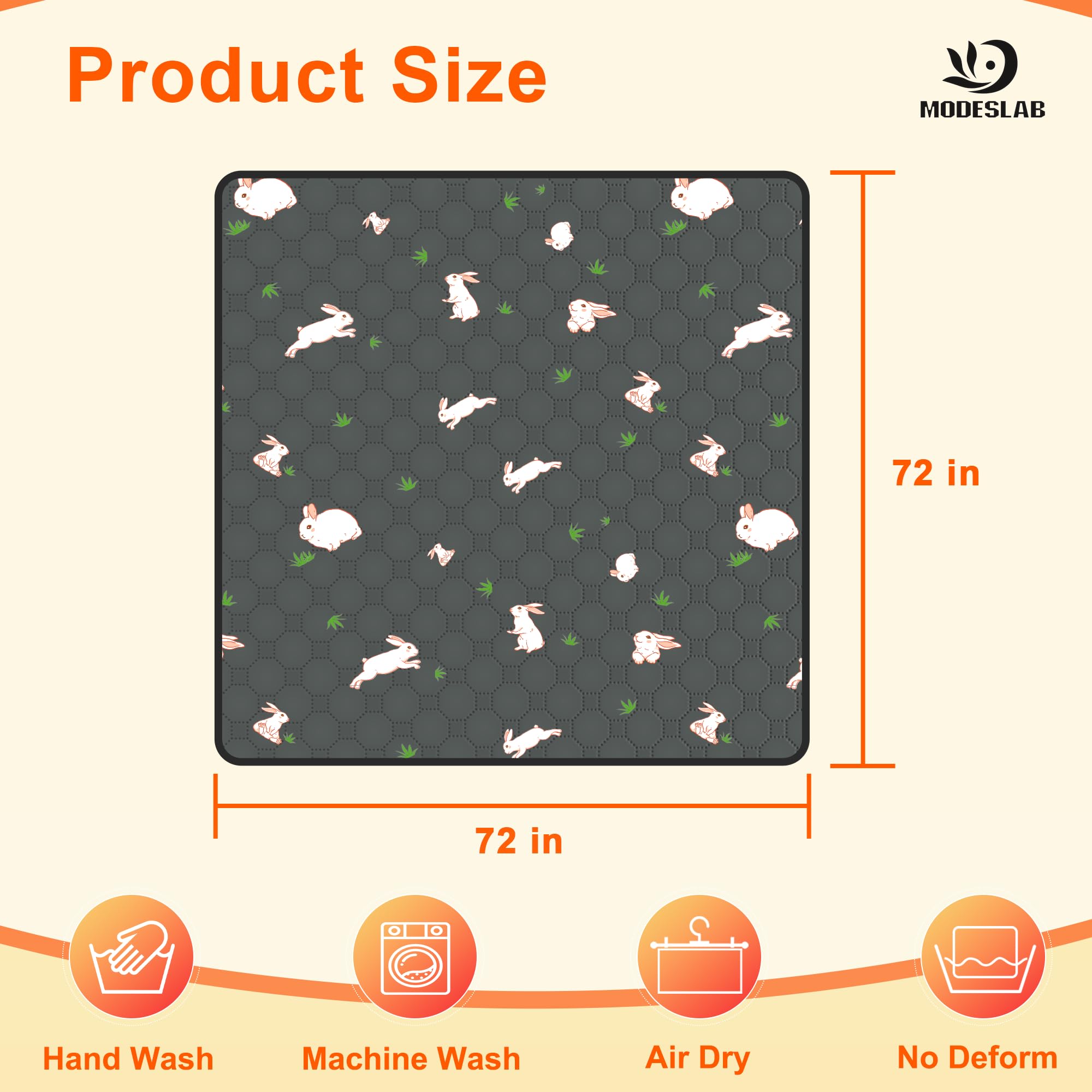 Modeslab Guinea Pig Cage Liner, 72In X 72In Fast Absorption Washable Bedding Pee Pads For Dogs Puppy Rabbit Small Animal Cage Ma