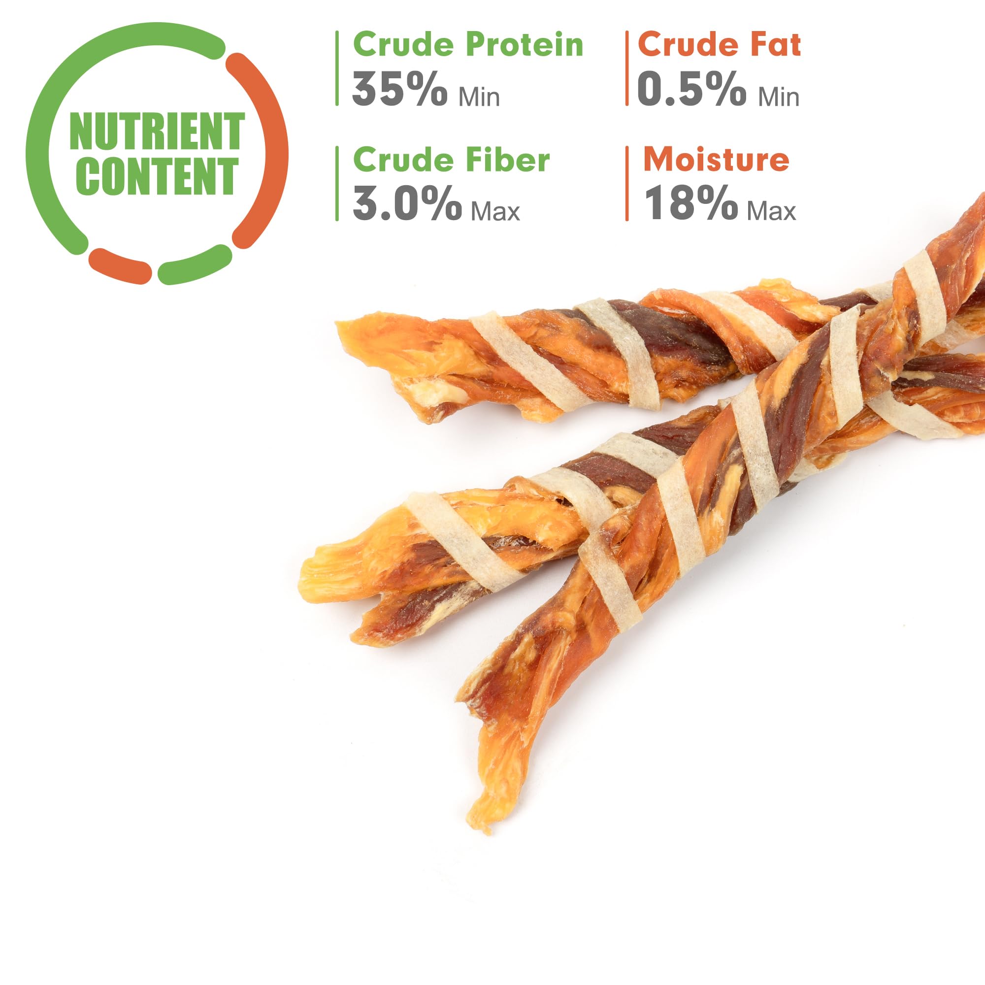 MON2SUN Dog Treats, Triple Flavor Jerky Twist Sticks, 4.5-5 Inch Chicken Duck and Codfish Sticks Chews for Small Dogs, Healthy S