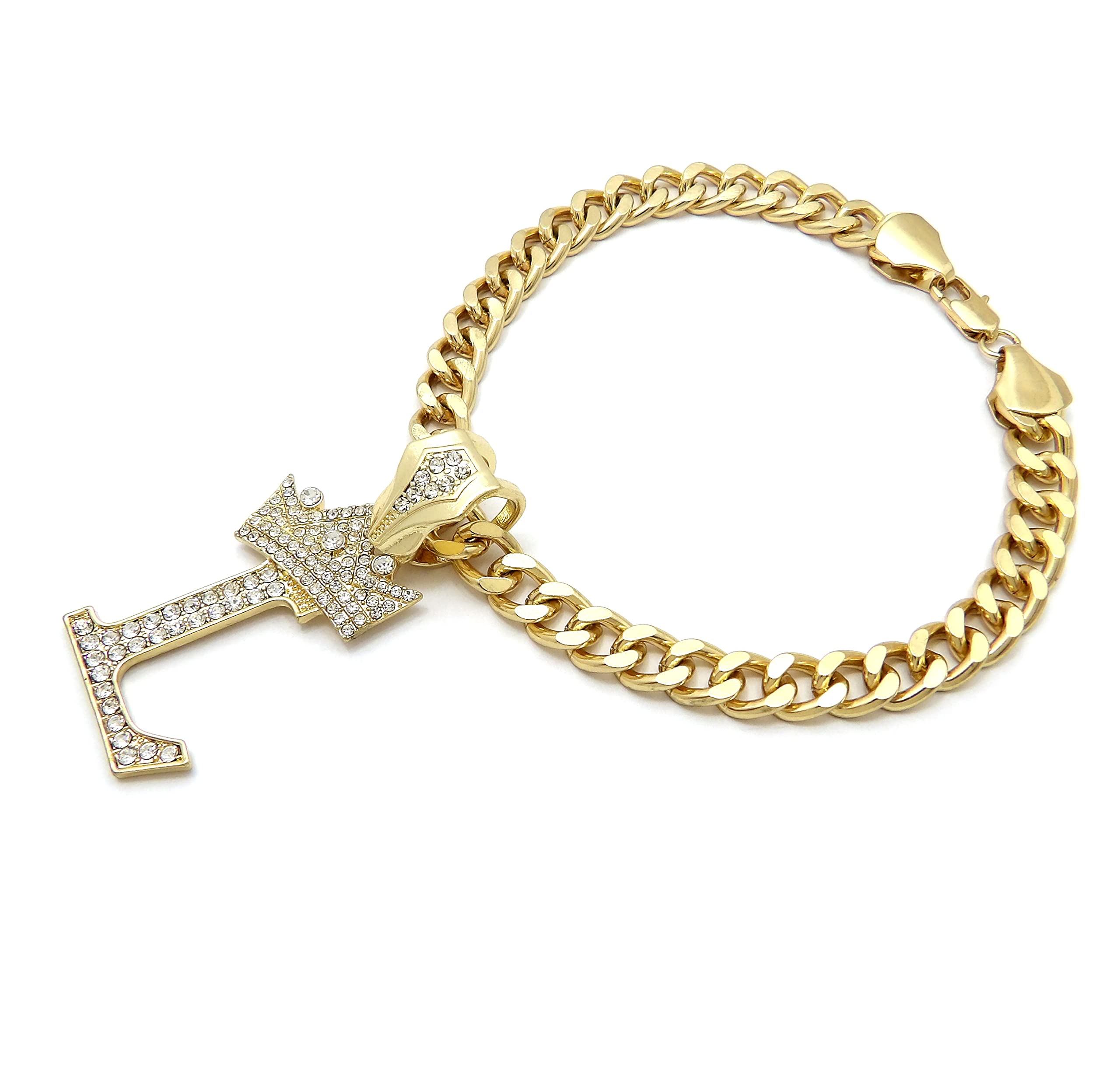 Initial Letter Cuban Chain Dog Chain Pet Chain Pet, Cat, Puppy Necklace (L, 18'')