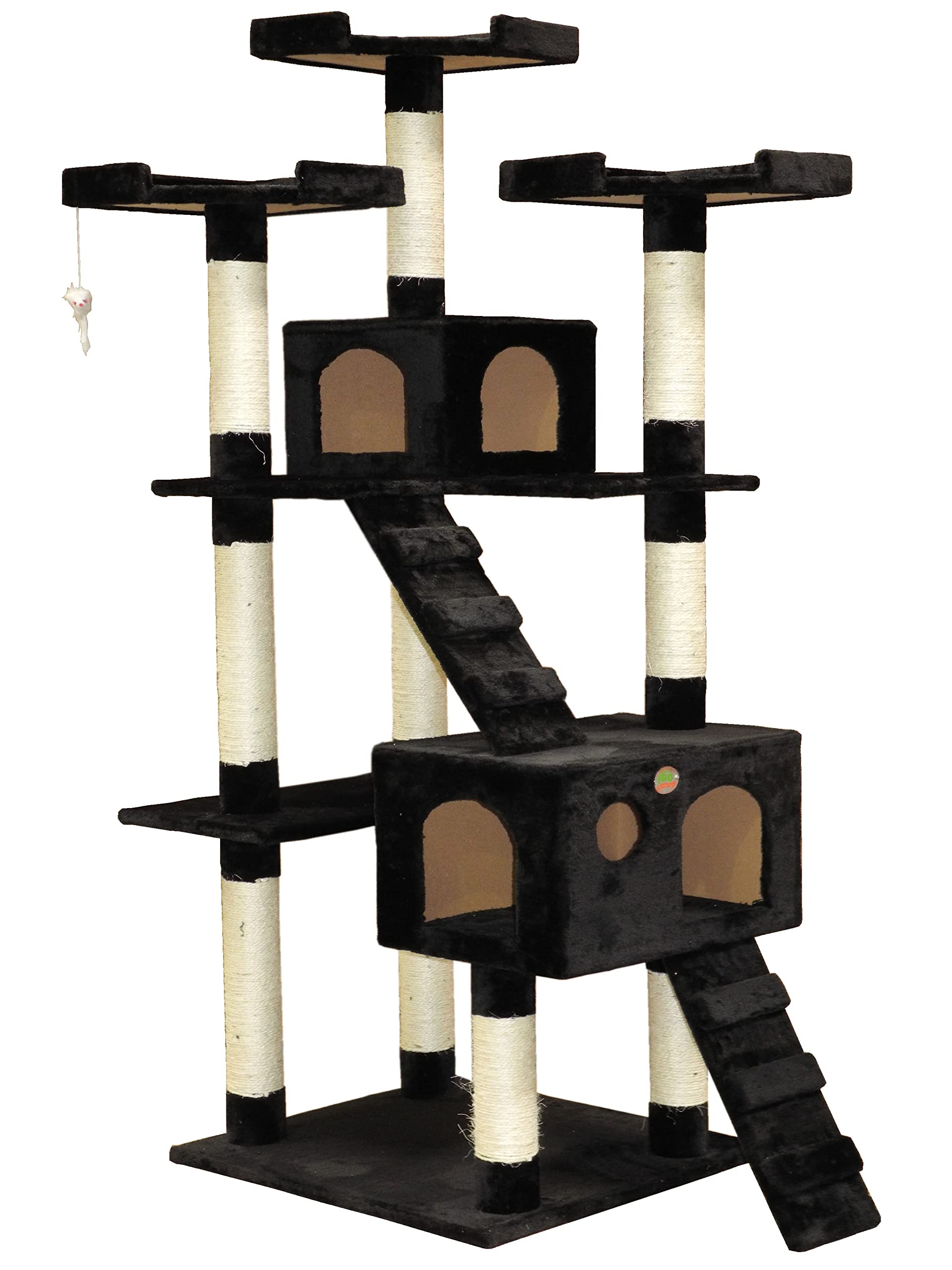 Go Pet Club 72'' Tall Cat Tree Tower With Cat Condos - Large Cat Tree - Cat Tower For Indoor Cats - Play Scratch Hide Climb Acti