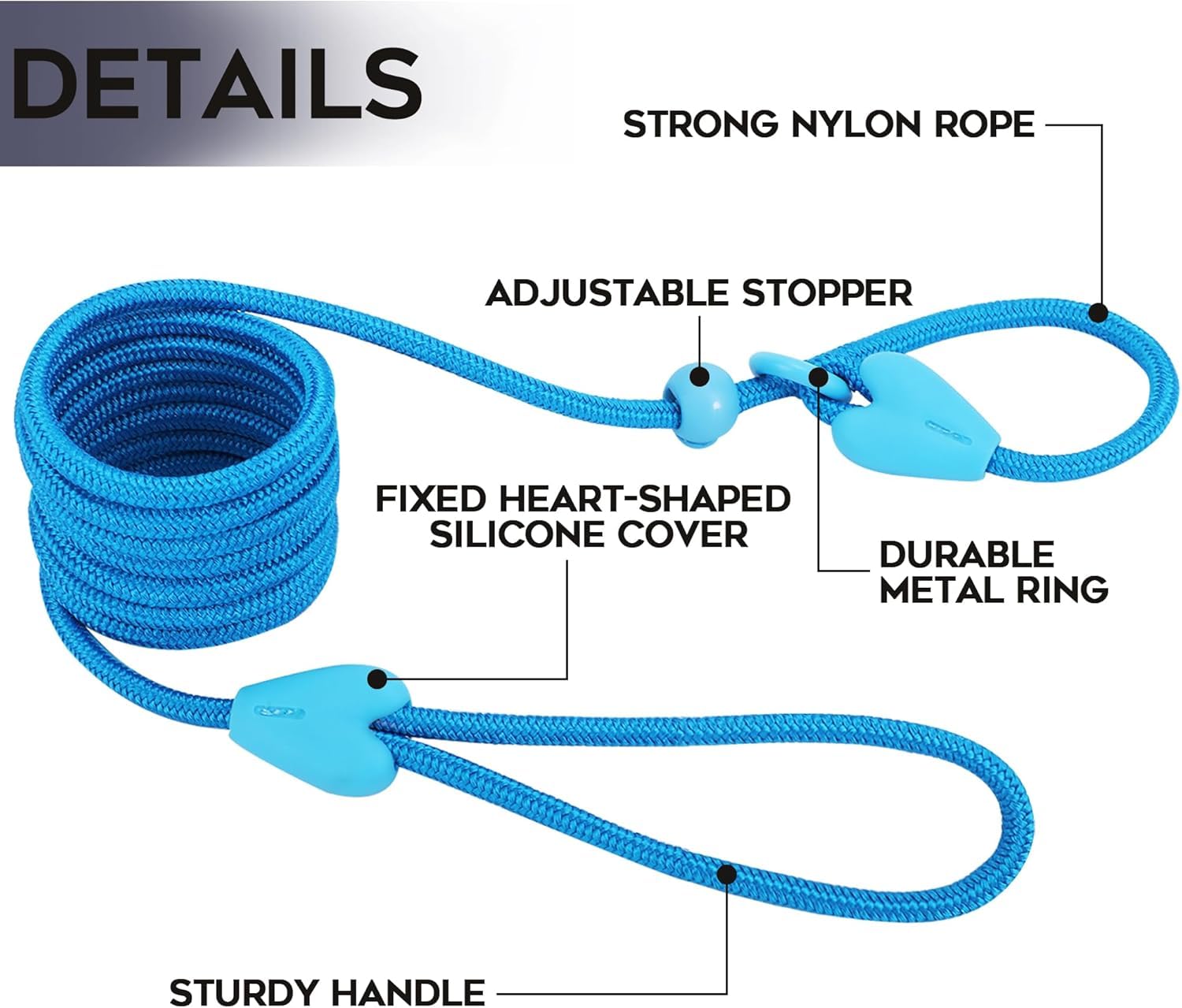 Slip Leads For Dogs Puppy Leash Comfortable 5Ft Heavy Duty Loop Leash No Pull Pet Training Leash 6 Colors Classic Dog Leash For
