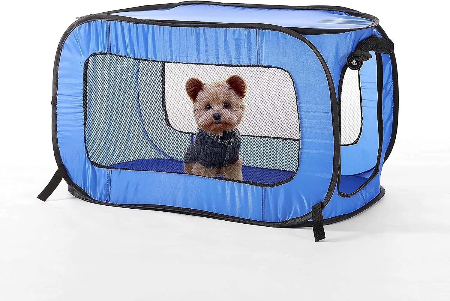 Beatrice Home Fashions Portable, Collapsible, Pop Up Travel Pet Kennel, 32.5' L X 19.5' W X 19.5' H, Blue
