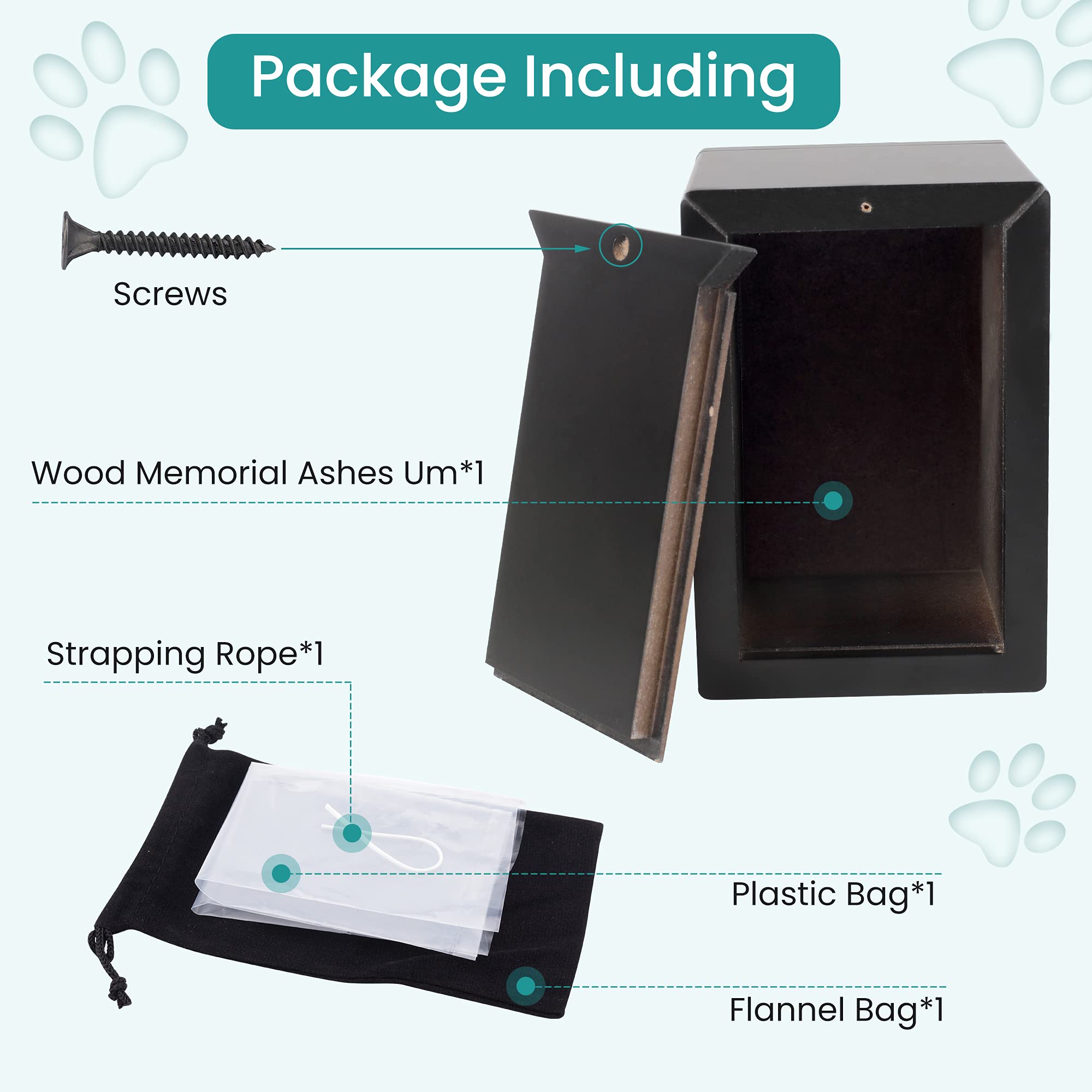 Newdream: Dog Urns For Ashes, Pet Urns, Pet Cremation Urns,Dog Urns,Ash Box For Dogs, Wood Keepsake Memorial Urns (Red Large)