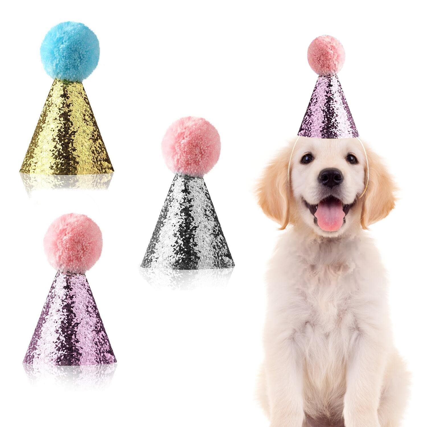 3Pcs Dog Birthday Hat For Pets Party Decoration Supplies