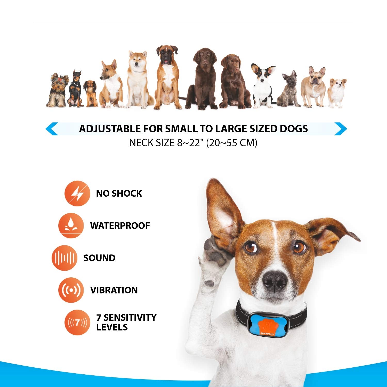 Humane Dog Bark Collar 2 Pack | Anti Barking Training Collar | Vibrating, No Shock Stop Barking For Small Medium Large Dogs | Ex