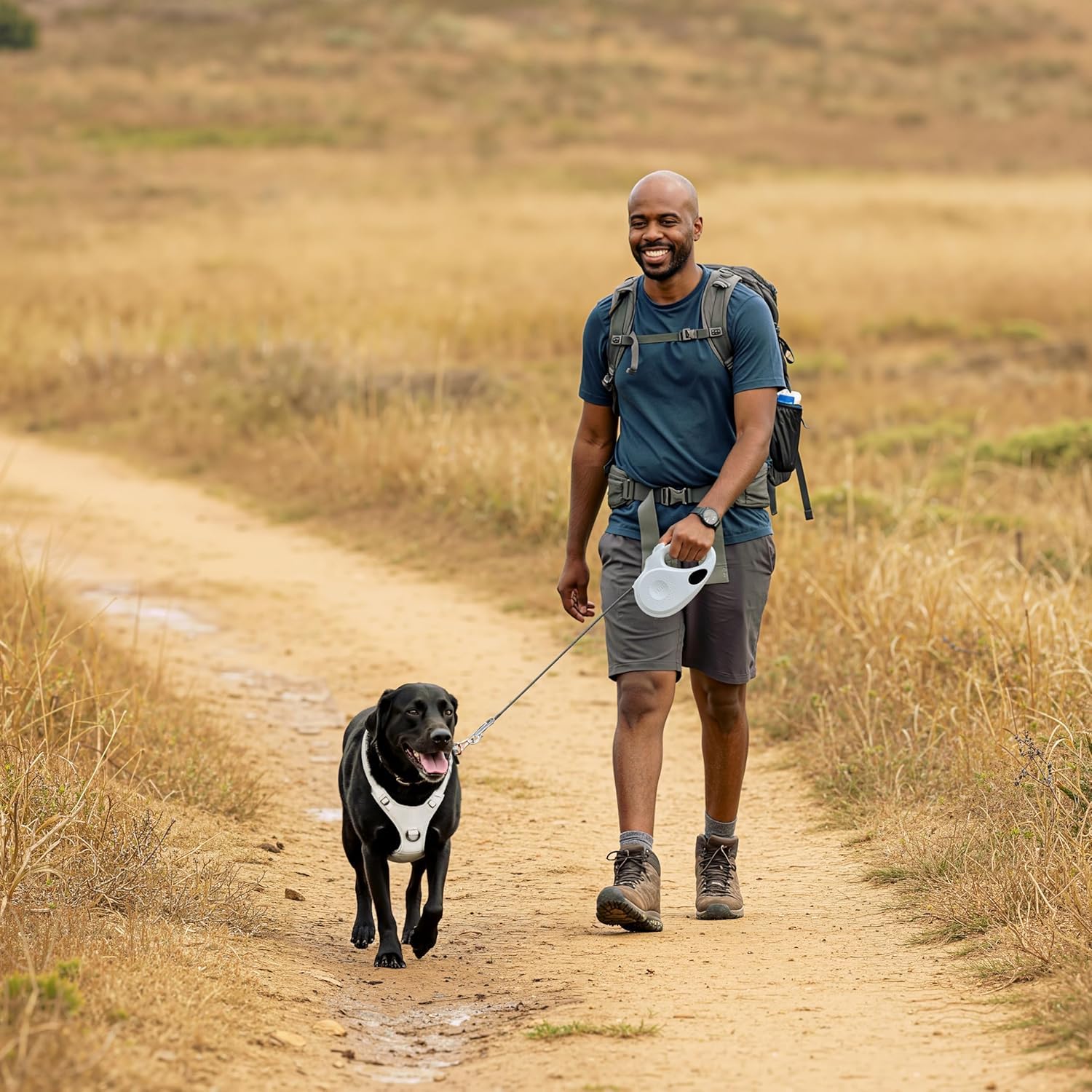 Tug Dog Harness With 2 Leash Connection Points | Adjustable, Padded, Lightweight | Handle On Back | No-Pull Front Clip (Small, G