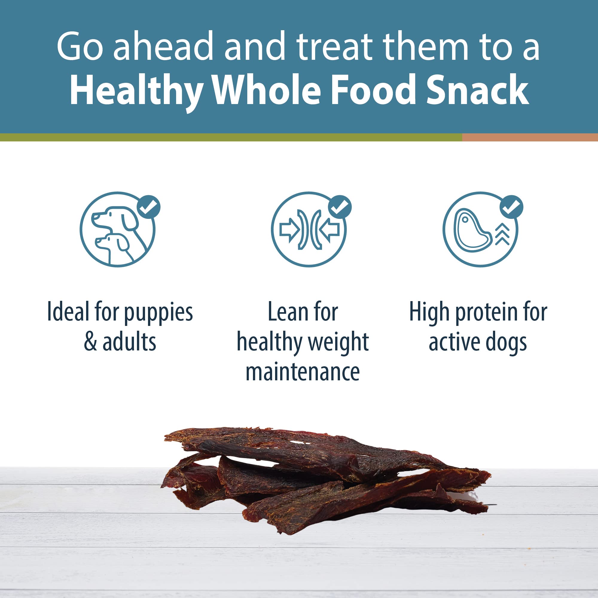 JustFoodForDogs Venison Dog Treats, Single-Ingredient Healthy Dog Treats, Made in The USA, 5 oz