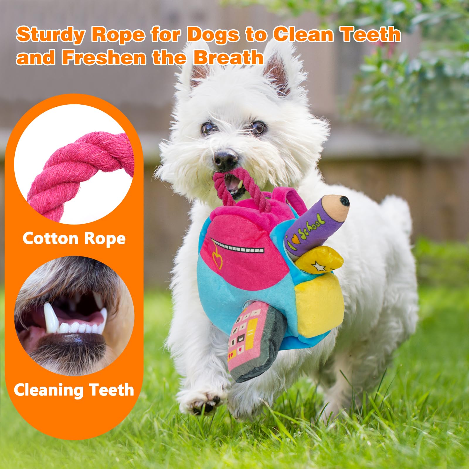Lepawit Hide and Seek Dog Toys, Squeaky Interactive Puzzle Dog Toys for Boredom and Stimulation, Dog Enrichment Toys with Rope f