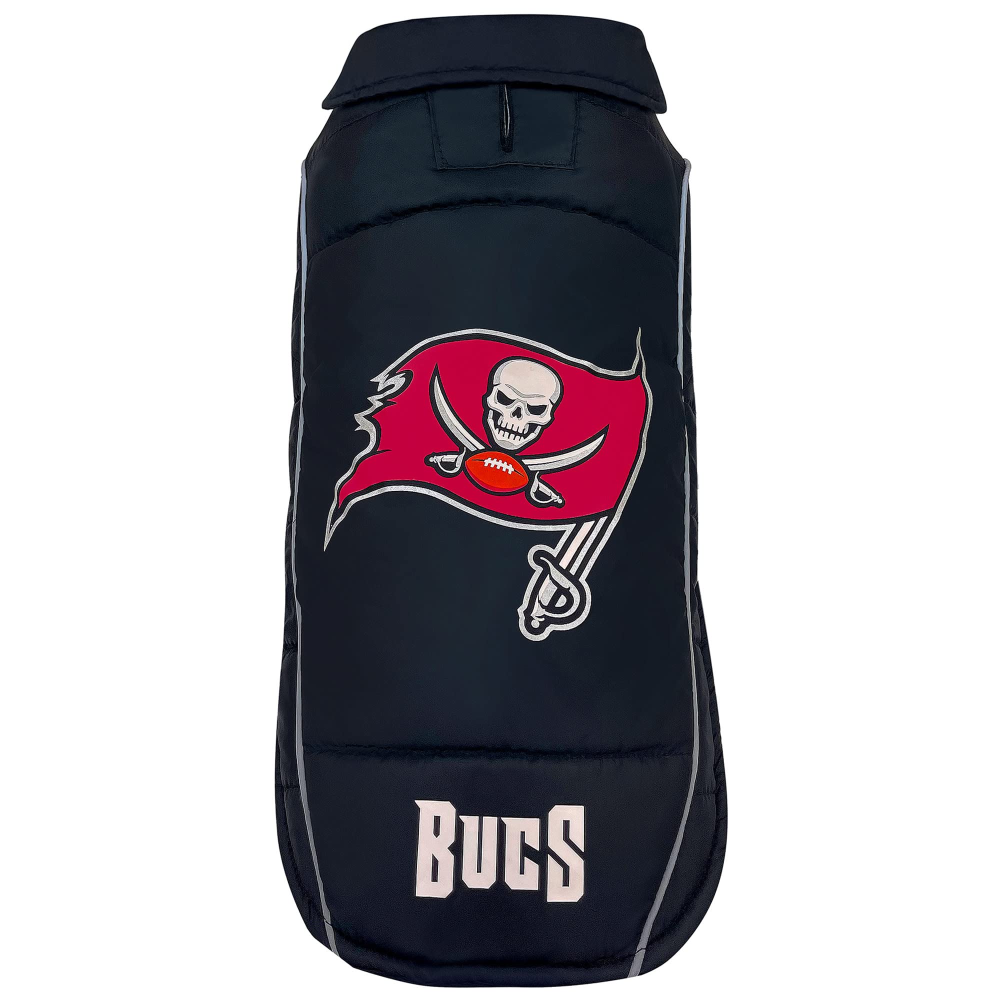 Nfl Tampa Bay Buccaneers Puffer Vest For Dogs & Cats, Size Large. Warm, Cozy, And Waterproof Dog Coat, For Small And Large Dogs/