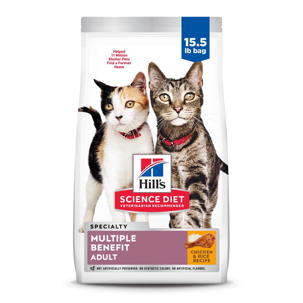 Hill'S Science Diet Multi-Benefit, Adult 1-6, Multiple Benefit, Dry Cat Food, Chicken Recipe, 15.5 Lb Bag