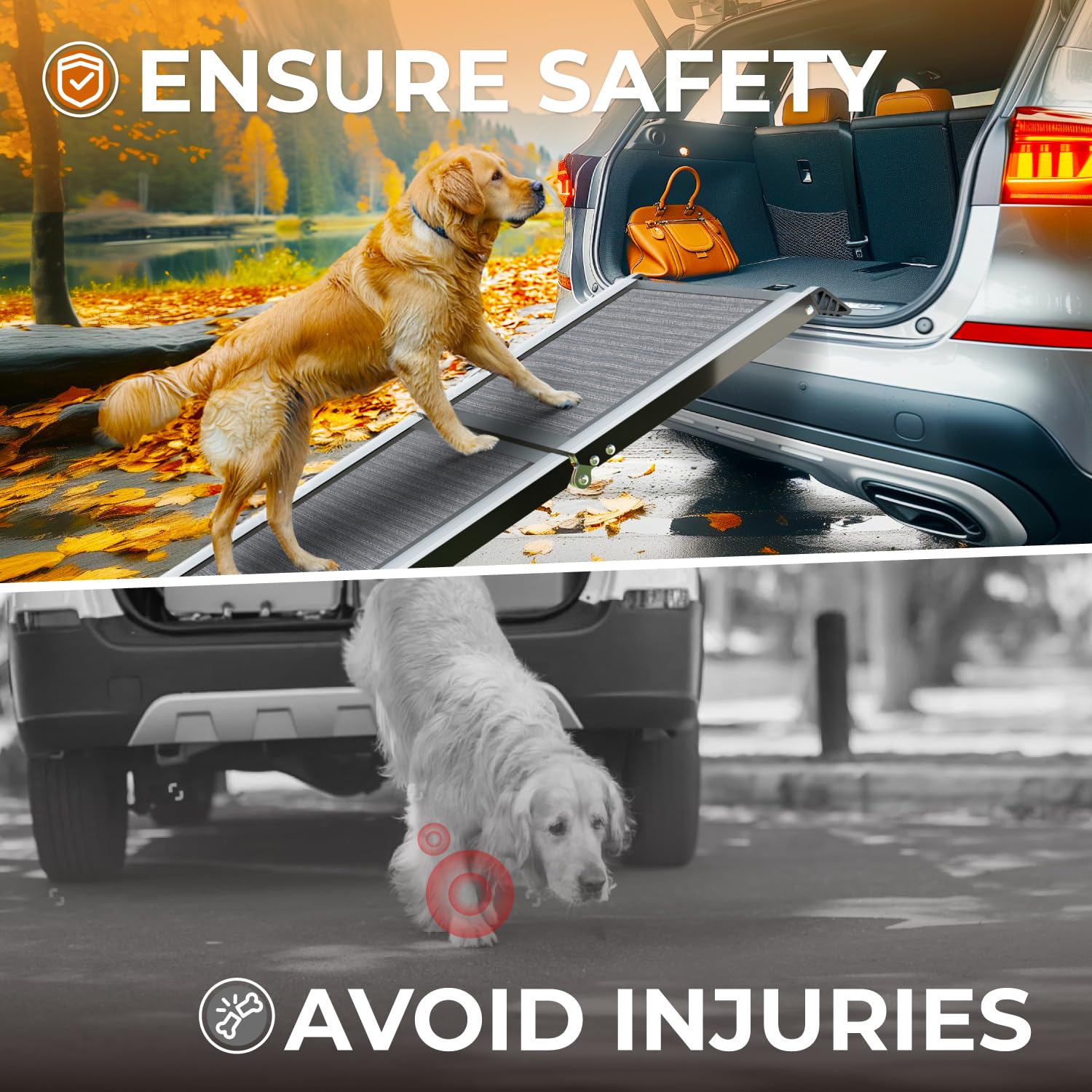 Dog Ramp For Car Large Dog,71 Extra Long & 20Extra Wide Portable Car Ramp For Dogs With Non-Slip Rug Surface Folding Pet Ram