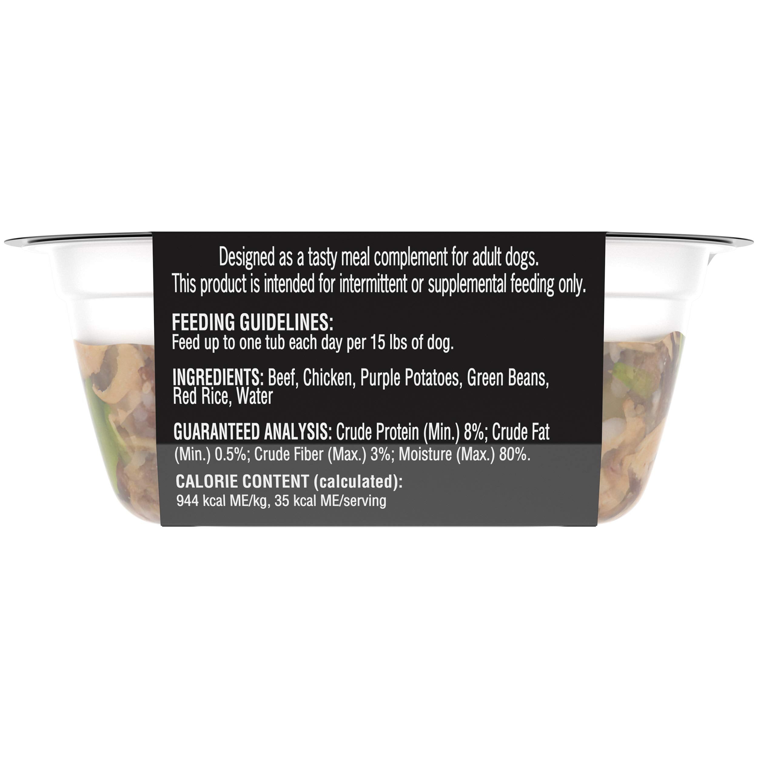 CESAR SIMPLY CRAFTED Adult Soft Wet Dog Food Meal Topper Beef, Chicken, Purple Potatoes, Green Beans & Red Rice, (10) 1.3 oz. Tu
