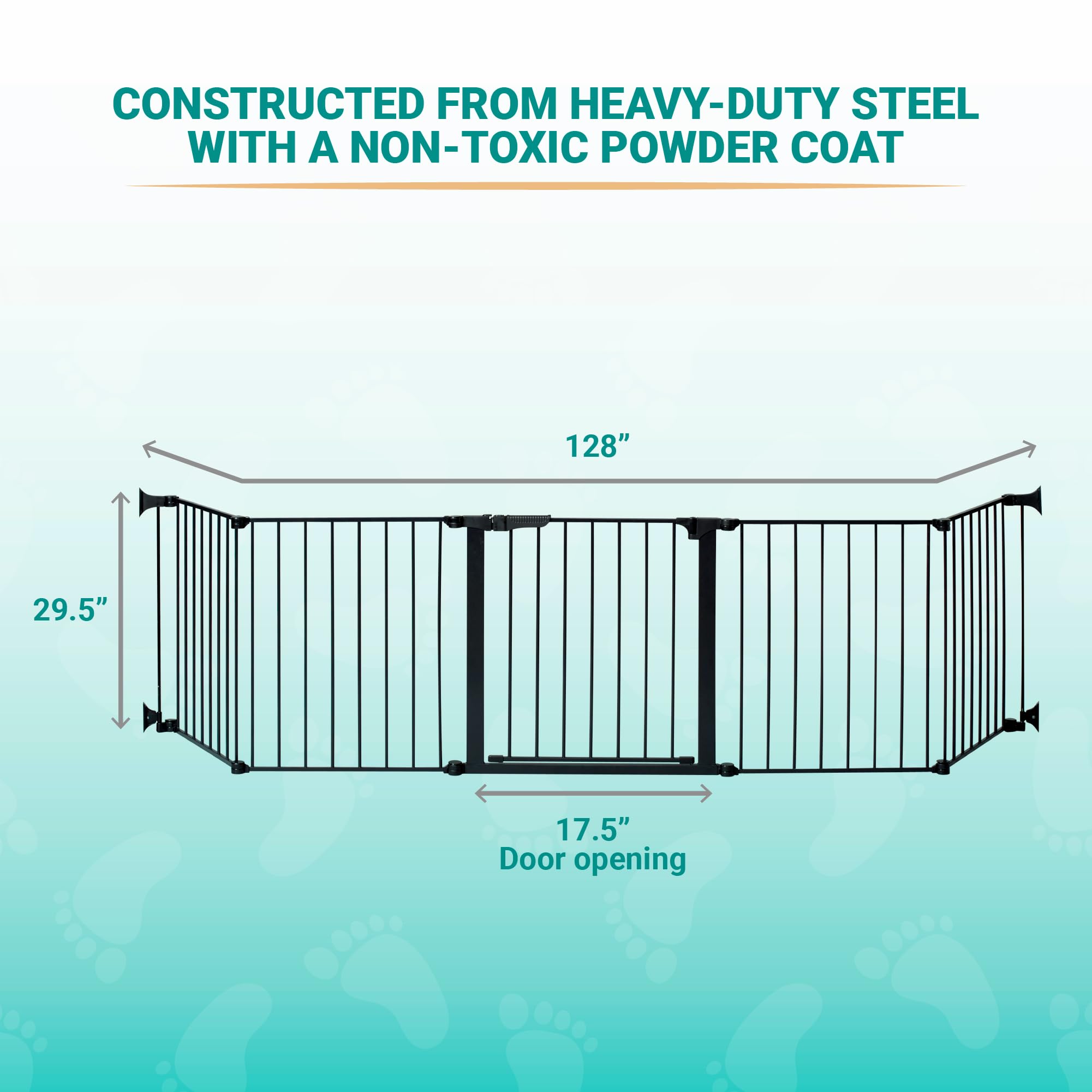 KidCo Custom Fit Auto Closing HearthGate - Black Metal Baby Fireplace Gate, Model G3111, Safety Enclosure for Kids and Pets