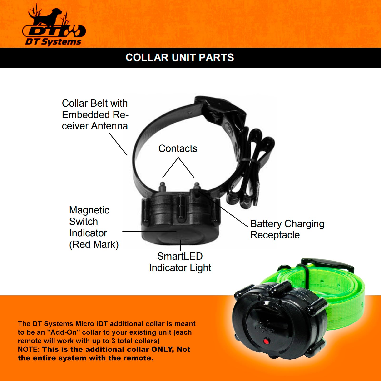 Micro-Idt Add-On Or Replacement Collar - Green