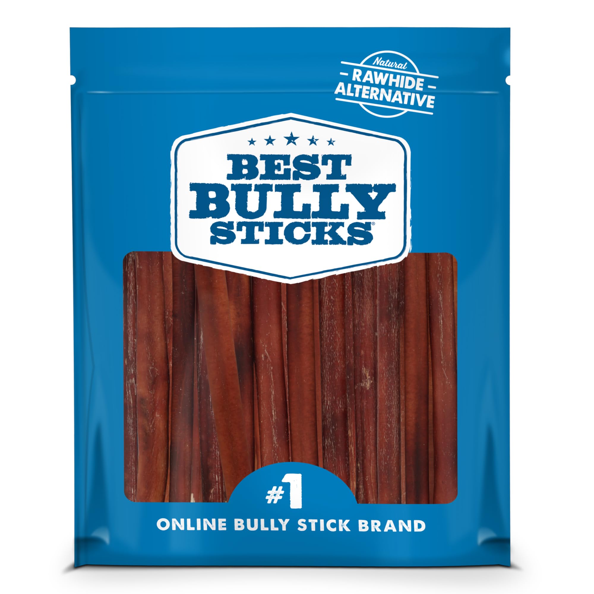 Best Bully Sticks 12 Inch Bully Sticks for Dogs - 50 Count (Pack of 1) - Natural, Easily Digestible, 100% Grass-Fed Beef, Grain 