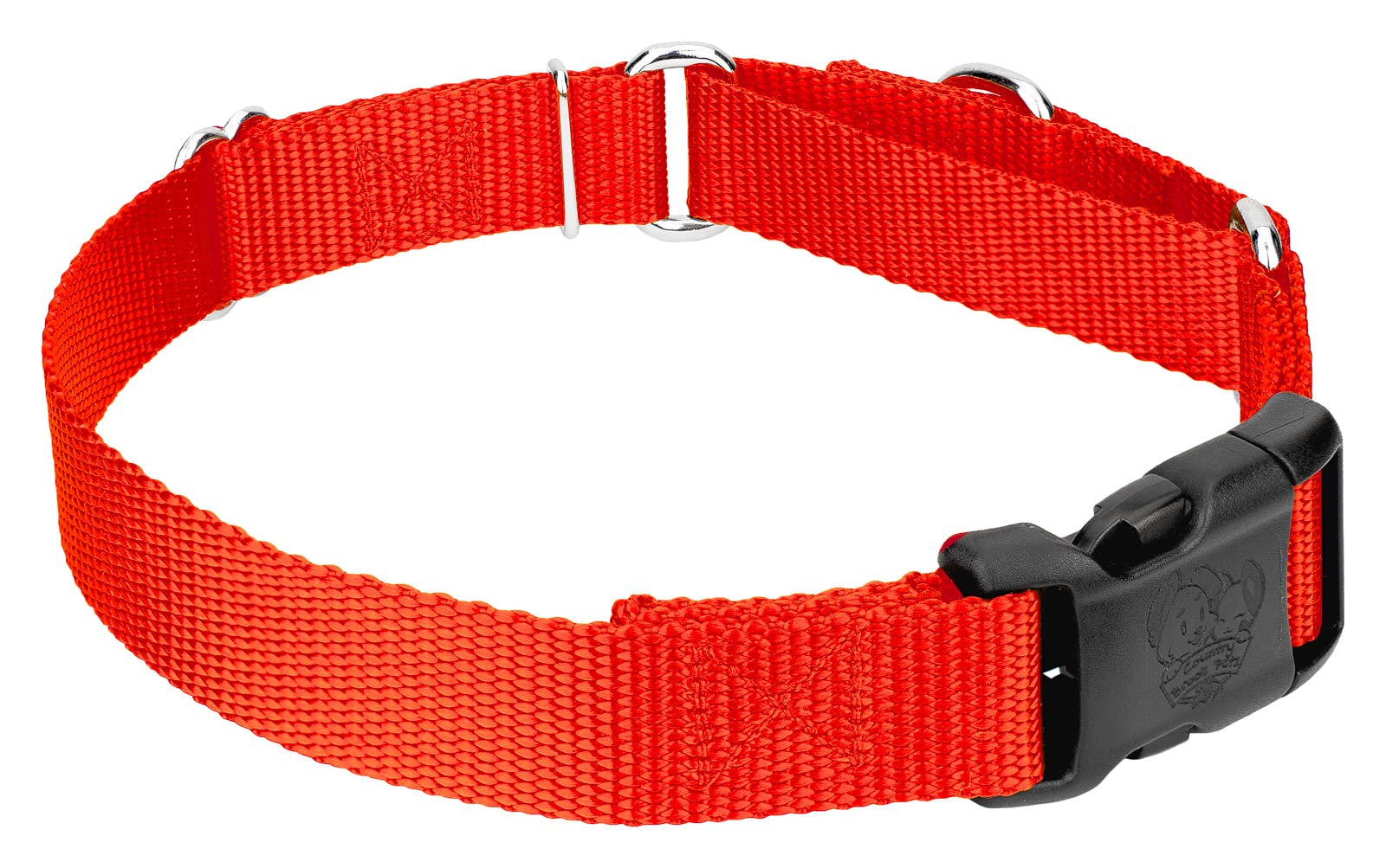 Country Brook Petz - Made In The Usa - Durable Nylon Martingale With Deluxe Buckle - 30+ Vibrant Color Options (Hot Orange, 5/8 Inch, Extra Small)