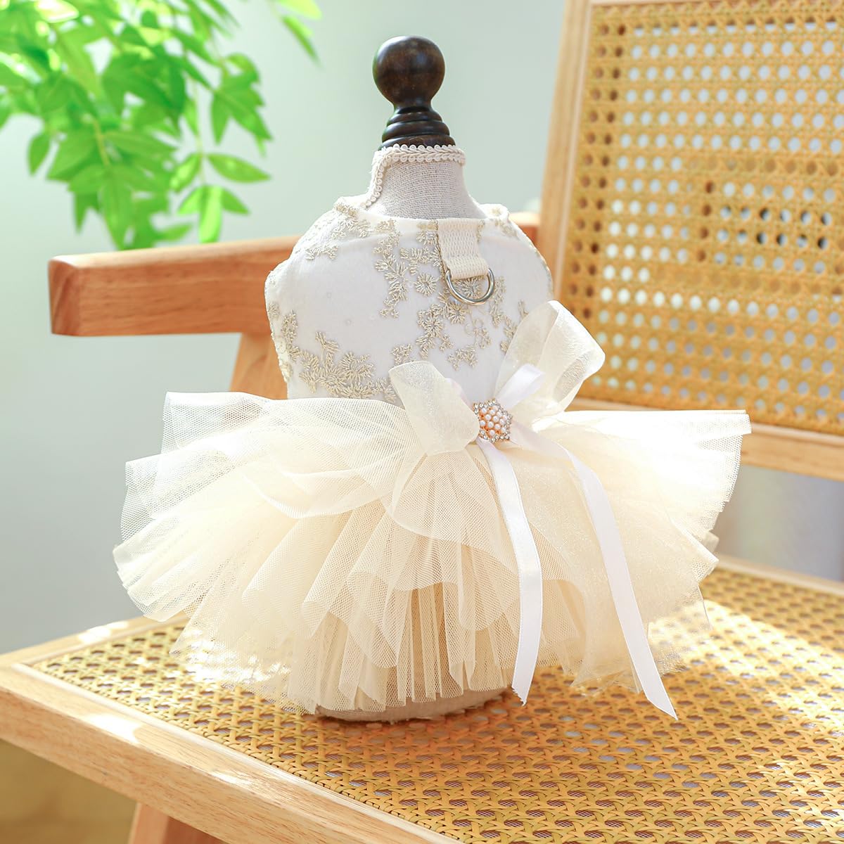 Marupet Fashion Sweet Puppy Dog Blingbling Princess Skirt Pet Dog Lace Cake Camisole Tutu Dress E-White S