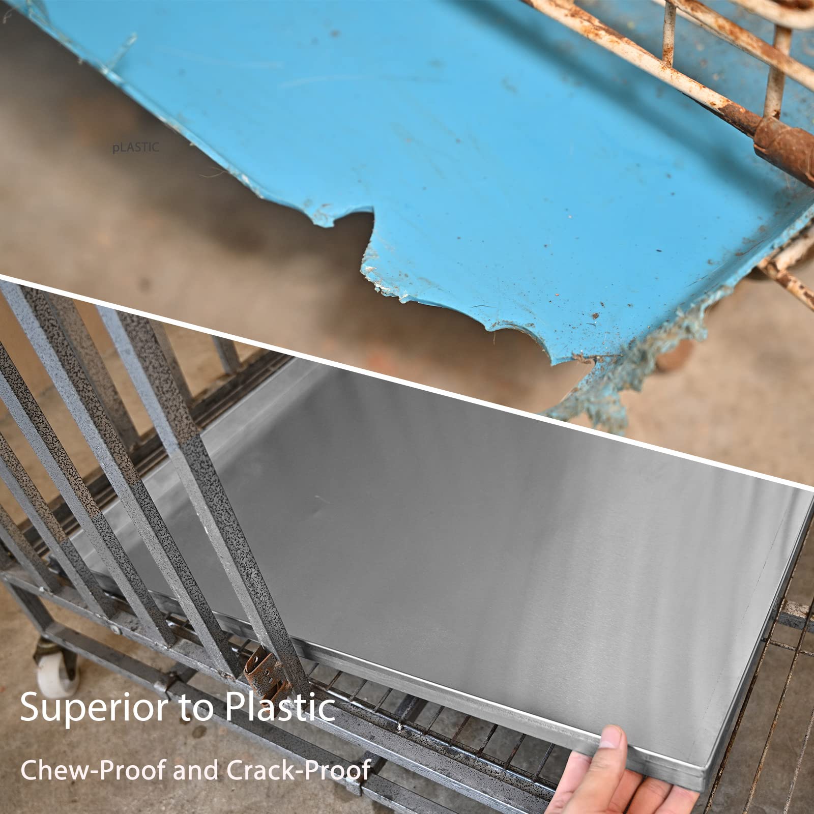 Icitywall 47X29X1 Replacement Tray For Dog Crate, Stainless Steel, Chew-Proof And Crack-Proof Dog Kennel Tray Replacement