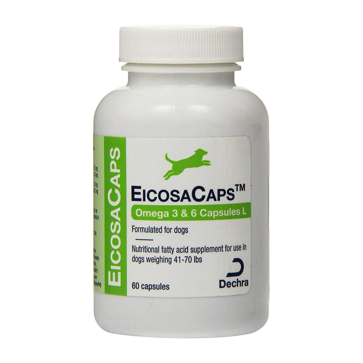Dechra EicosaCaps Omega 3&6 Capsules L, for Dogs 40 to 70lbs, 60 Count ...