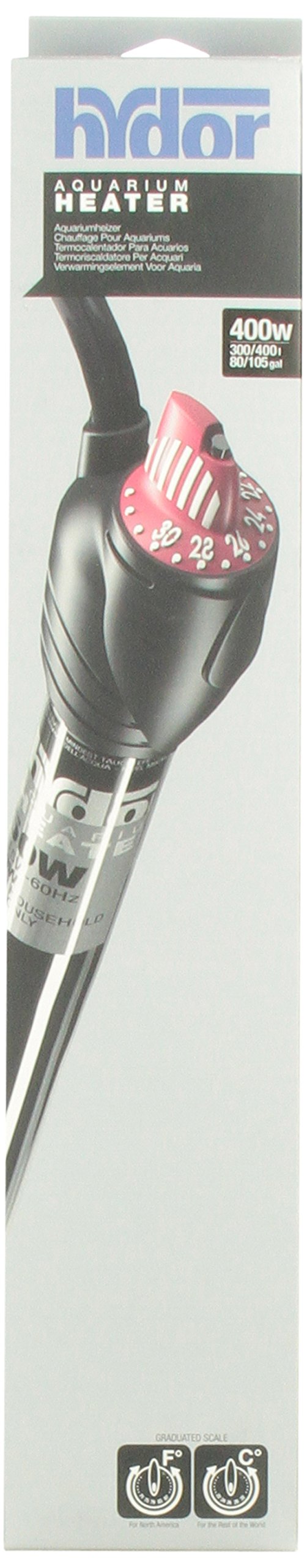 Hydor Theo Shatterproof Aquarium Heater, 400-Watt & Ideal For 80 To 105 Gallon Fish Tanks, 15.5 Inches Long