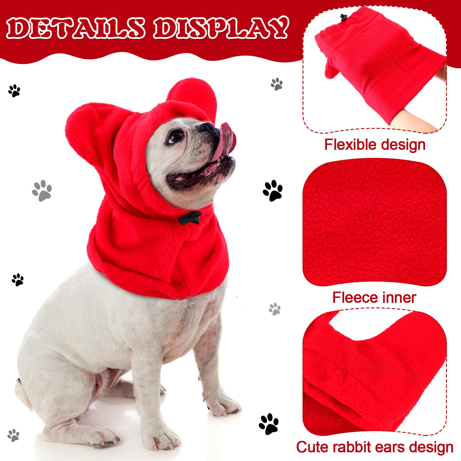 Clysee Winter Dog Hats Quiet Ears For Dogs Ear Muffs Pet Neck Warmer Scarf Hoodie Noise Protection Cover Beanie Head Wrap Costum