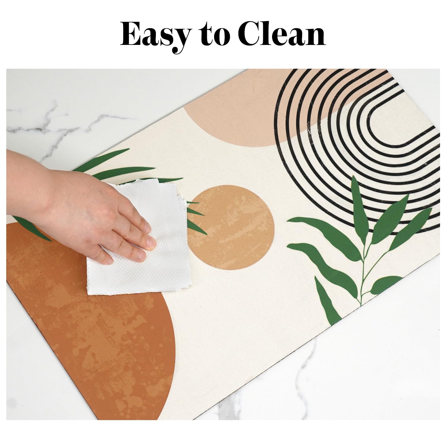 Dog Food Mats for Floors Super Absorbent, Pet Cat Food Mat - Non Slip Dog Bowl Mats for Food and Water, Eco-Friendly Boho Dog Pl