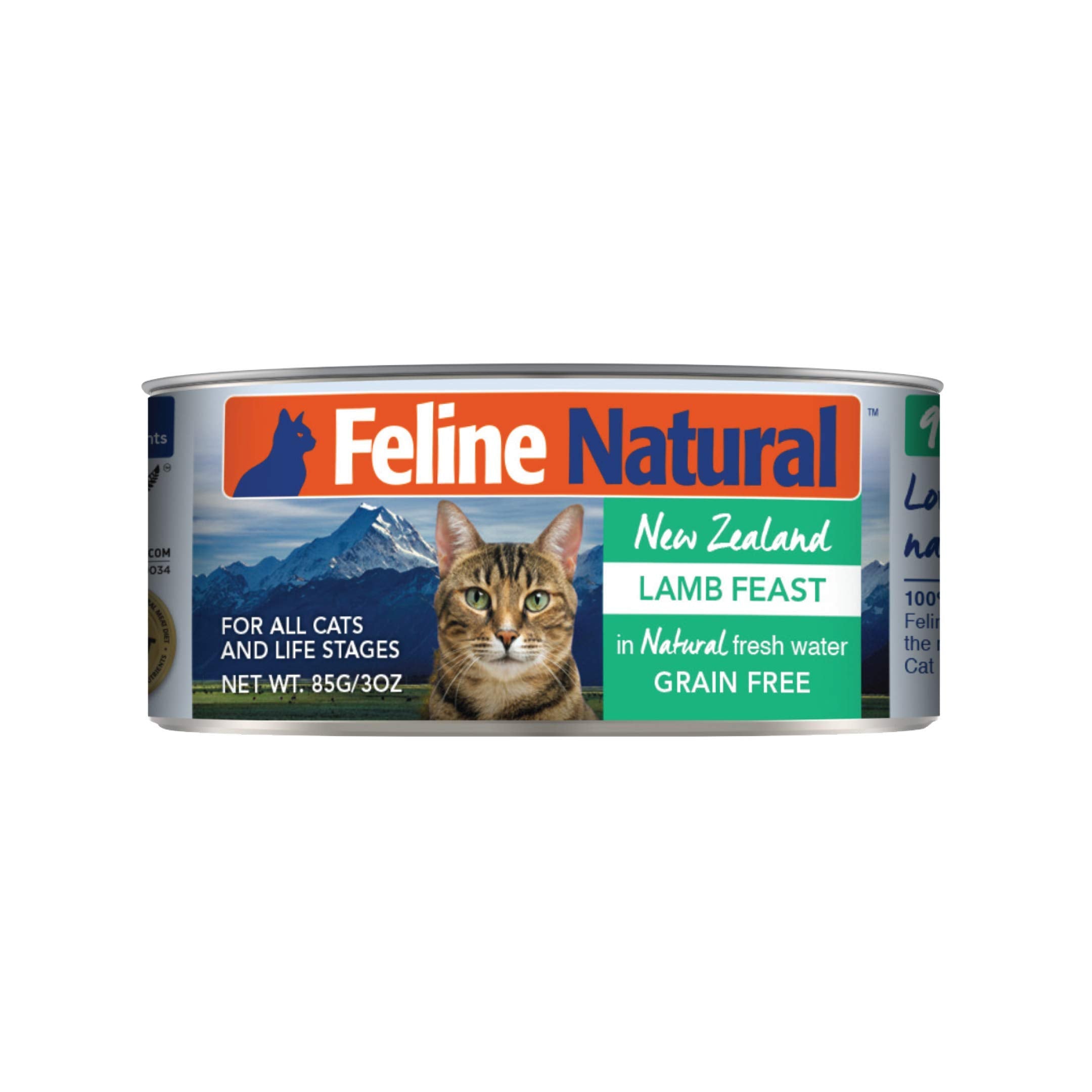 Feline Natural Pate Wet Food for Cats - Lamb Feast, Grain-Free, High Moisture, 3 Ounce (Pack of 24), New Zealand Made Protein, C