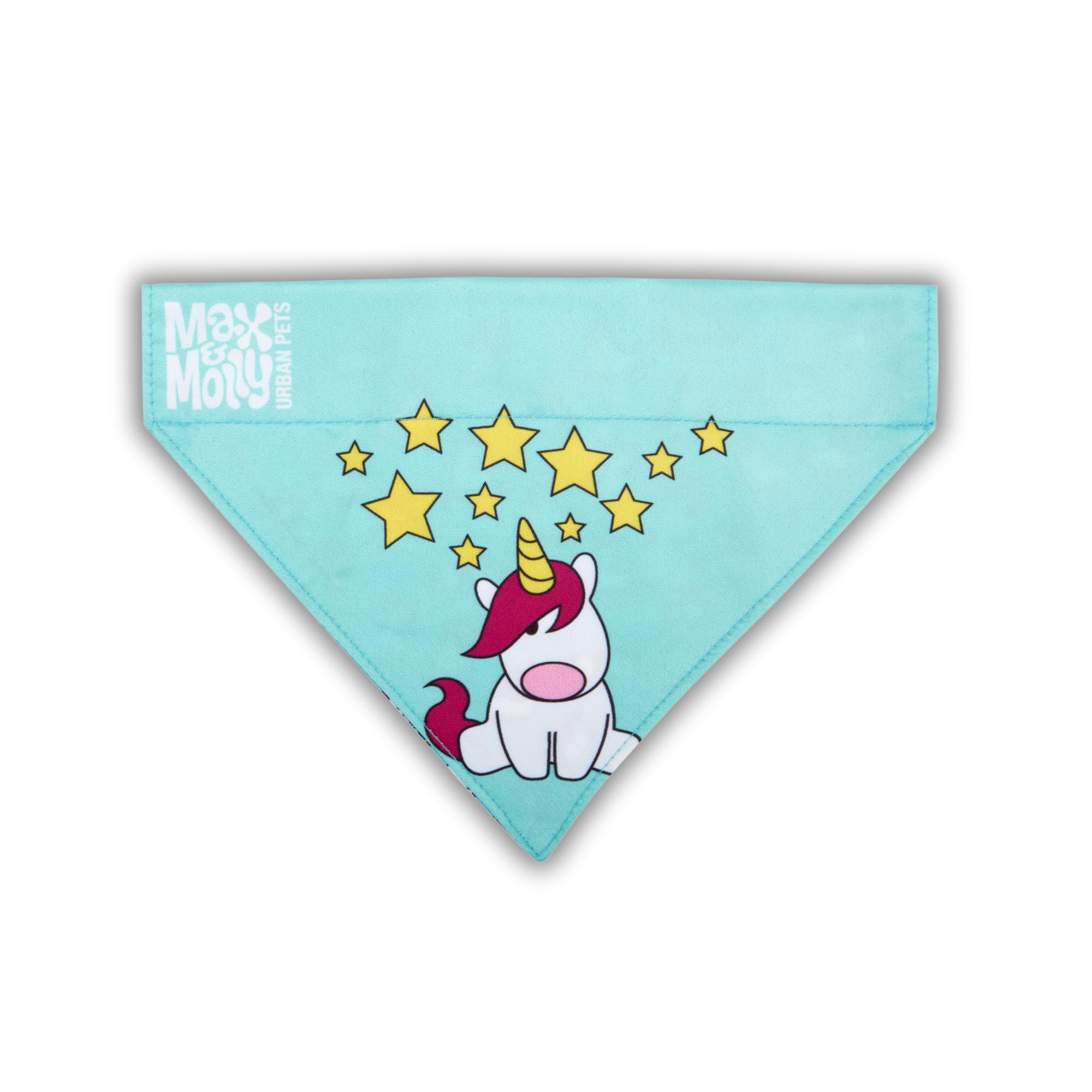 Max & Molly 2-In-1 No-Tie Reversible Pattern Pet Bandana For Collars - Vibrant Designs, Durable & Machine-Washable - Slide-On Fa