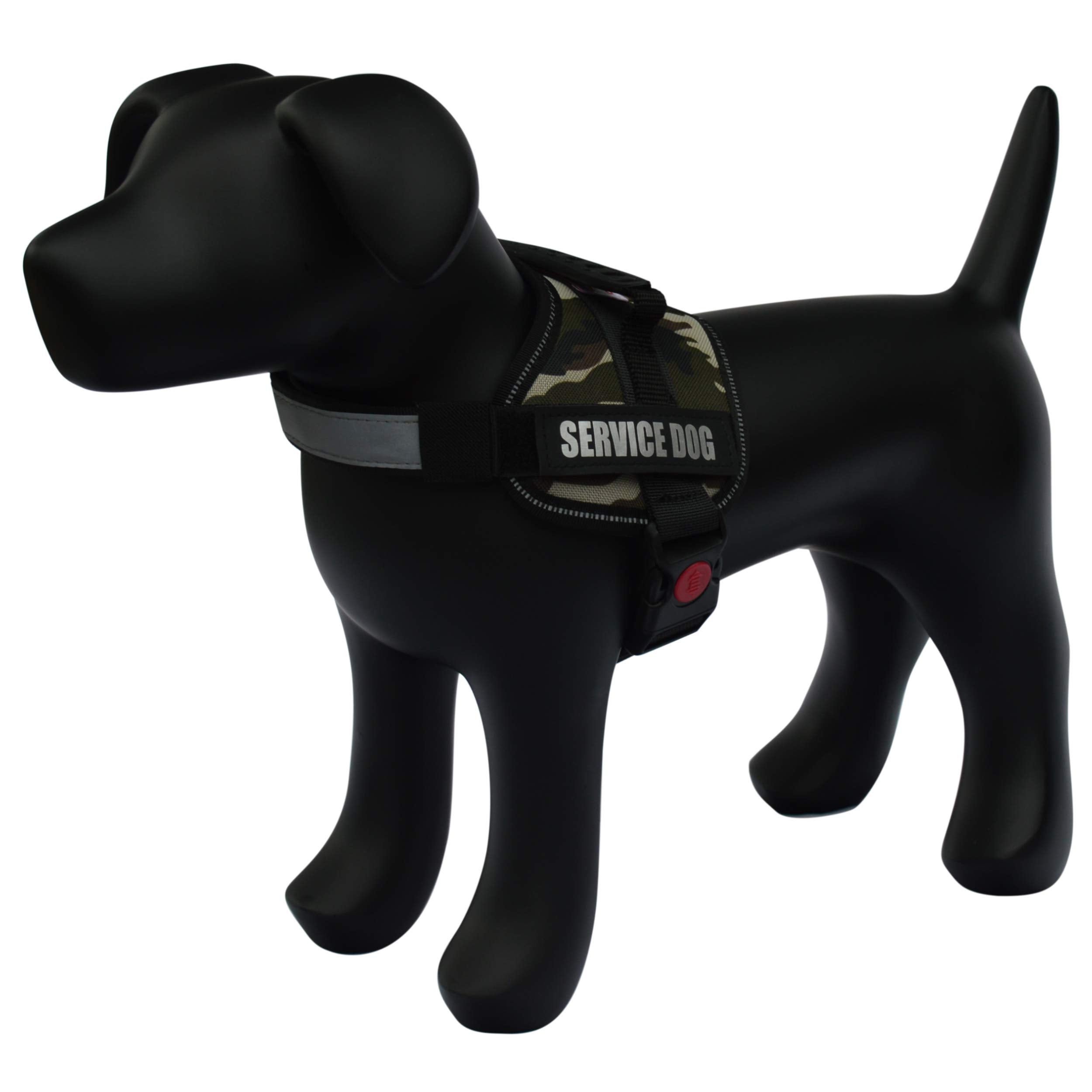 Albcorp Service Dog Vest Harness - Reflective - Woven Polyester And Nylon, Comfy Mesh Padding - Sizes From Xxs To Xl - Service Dog Patches Included. Green Camo, Xxs