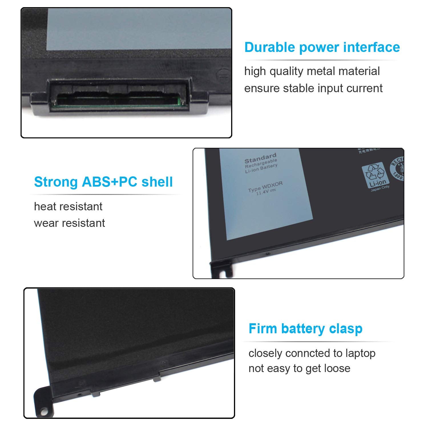 42Wh Wdxor 114V Battery For Dell Inspiron 13 7375 7368 7378 5368 5378 5379 P69G 15 7579 7560 7570 7569 7573 5570 5567 5565 5568