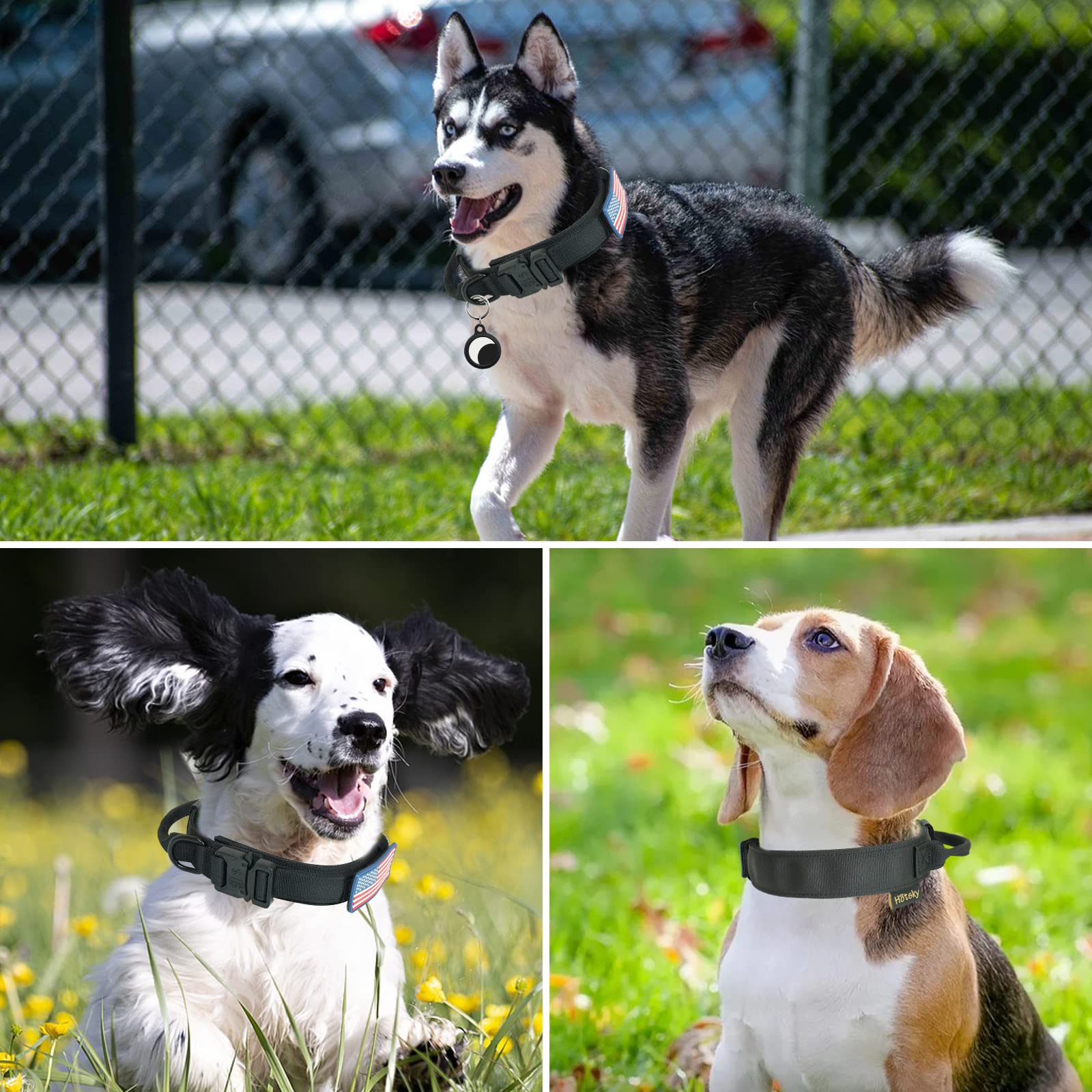 Tactical Dog Collar, Military Dog Collar For Medium Dogs, Adjustable Nylon Collar With Handle, Heavy Duty Metal Buckle K9 Collar