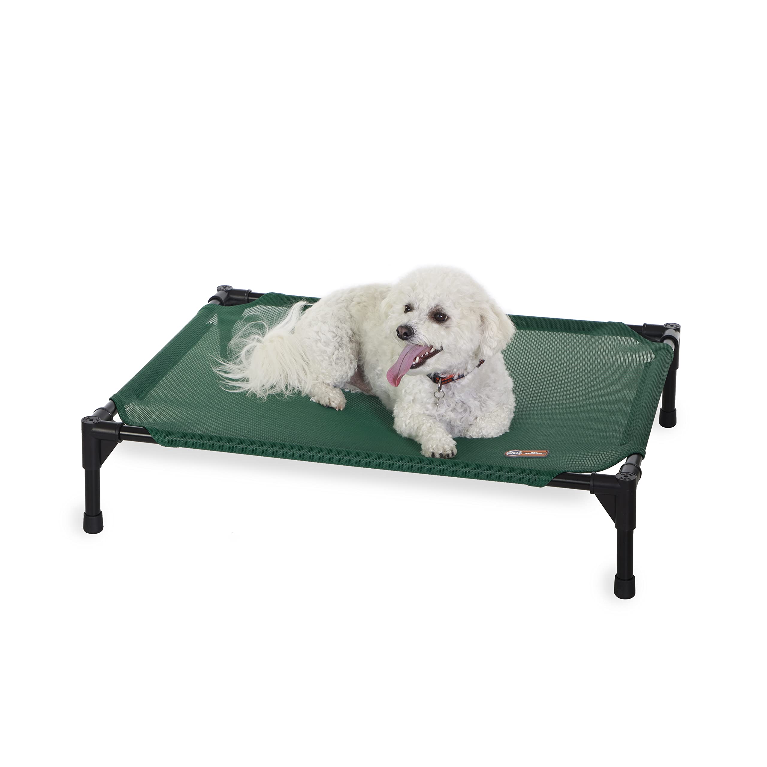 K&H Pet Products Outdoor Elevated Dog Cot, Cooling Raised Bed with Waterproof Breathable Mesh for Medium Dogs, Portable Place Be