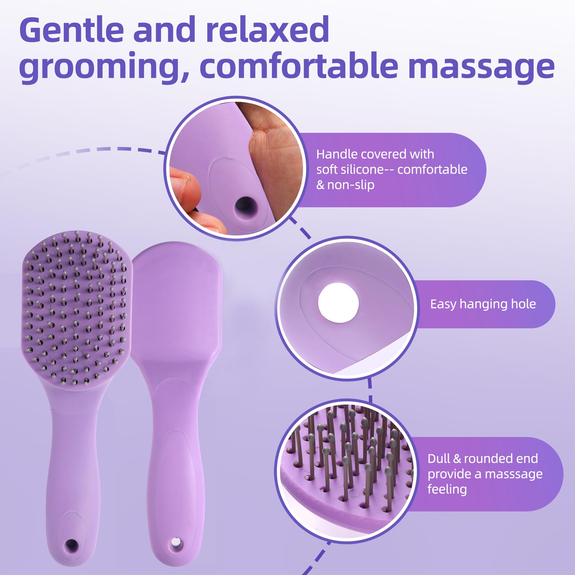 Horse Mane And Tail Brush For Long Haired Dogs Shedding Equine Horses Grooming Dog Pin Brush