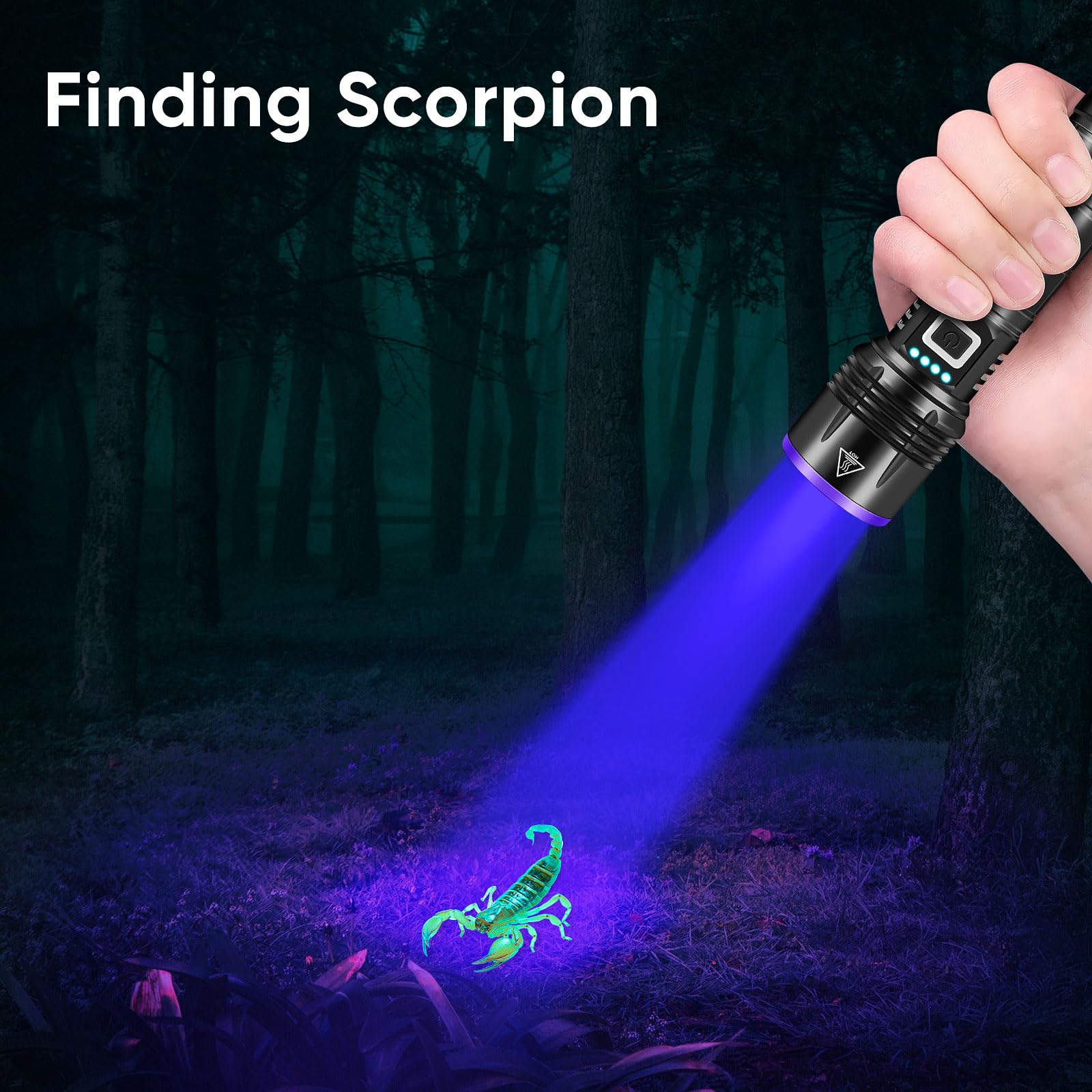 Uv Flashlight 20W, 5000 Mah High Power 365Nm Uv Light, Led Usb Rechargeable Black Light Flashlight For Pet Urine Detection, Resi
