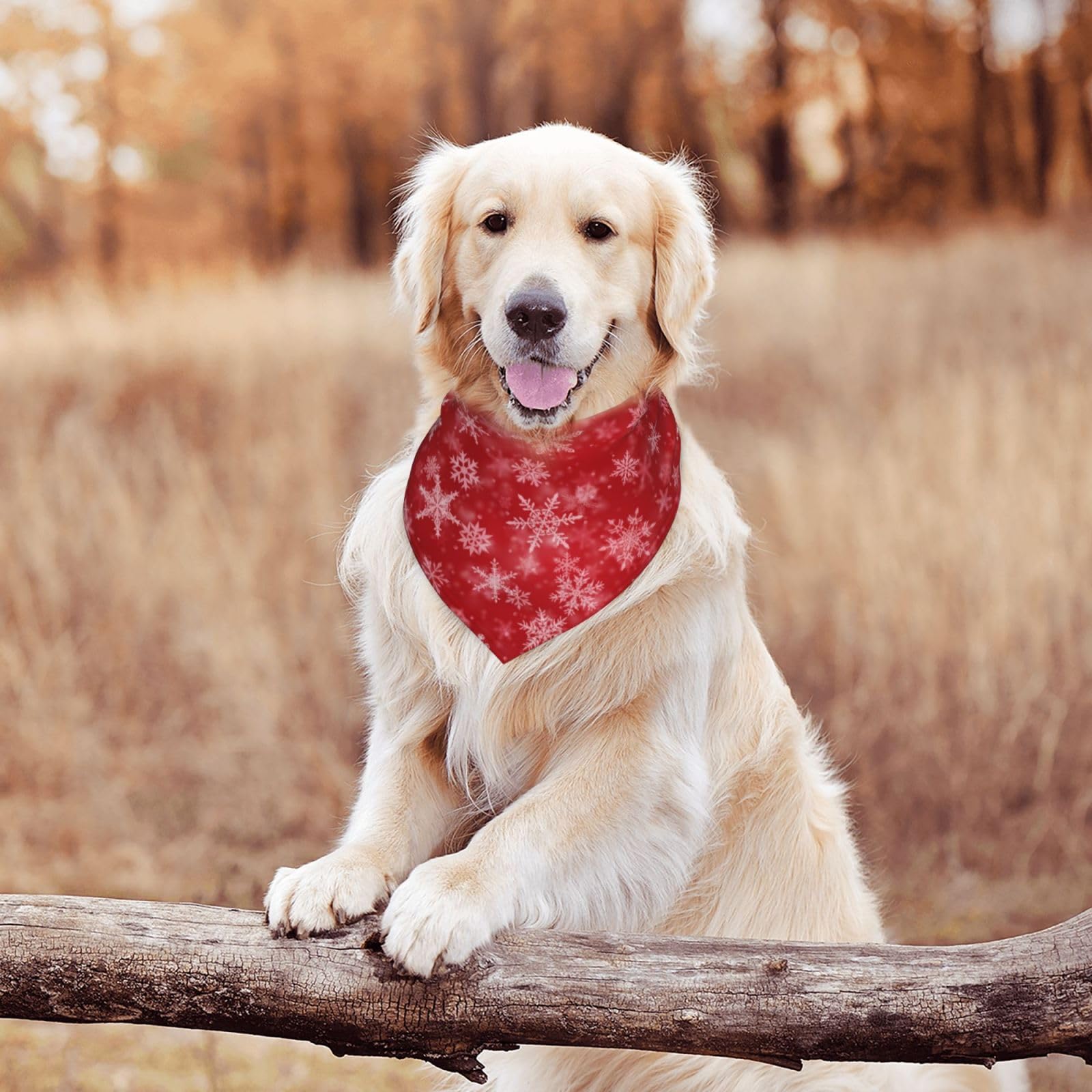 Christmas Snowflake Red Dog Bandana Scarf Triangle Bibs Pet Accessories Cat Kerchief