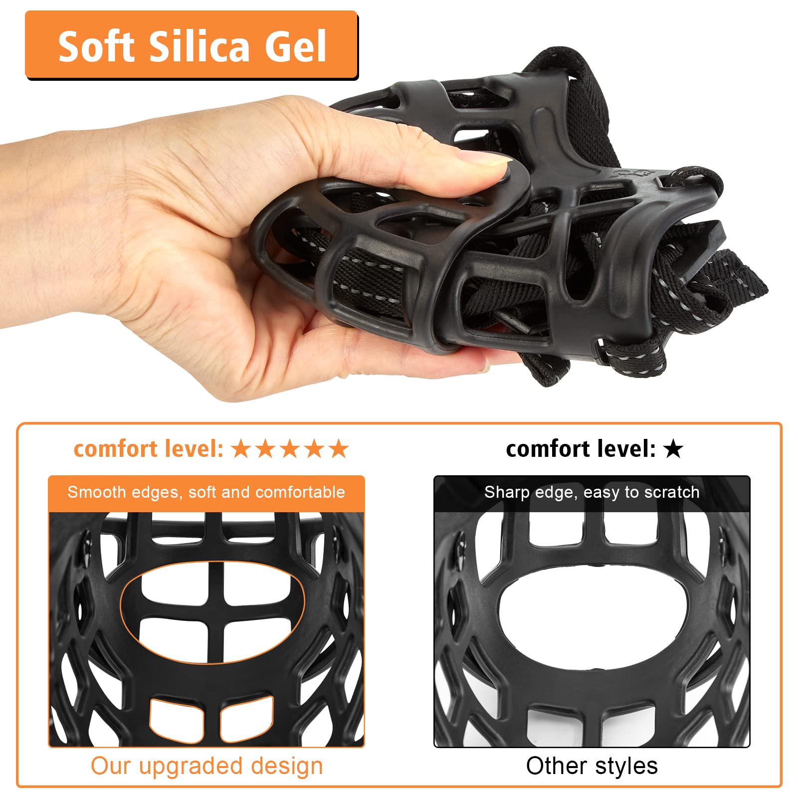 Ownpets Dog Muzzle, Adjustable Dog Basket Muzzle With Movable Cover To Prevent Biting, Chewing & Licking, Air Mesh Drinkable Dog