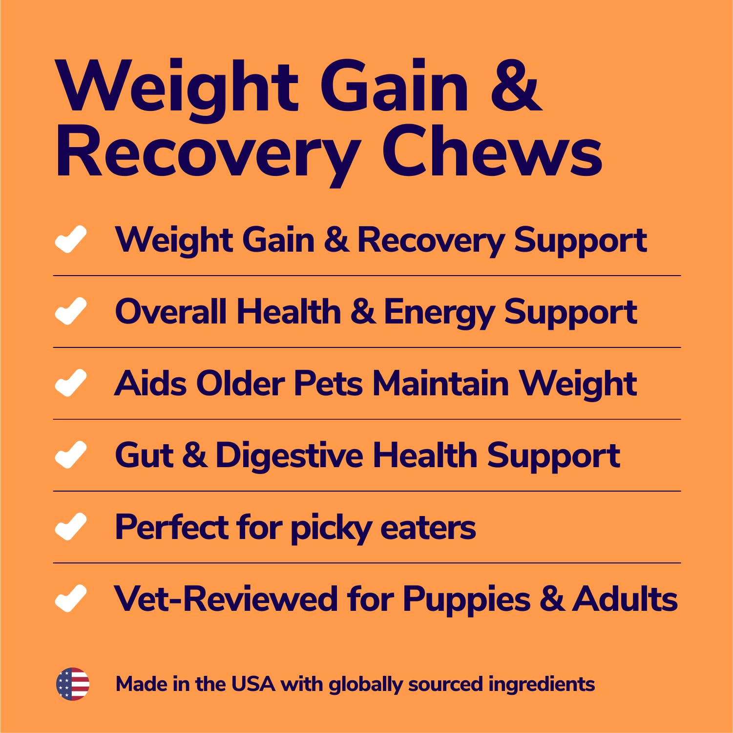 Miracle Vet High Calorie Weight Gain Chews for Dogs & Cats - 60 Soft Treats with Vitamins & Probiotics, Light Blue, 0.13 Ounce