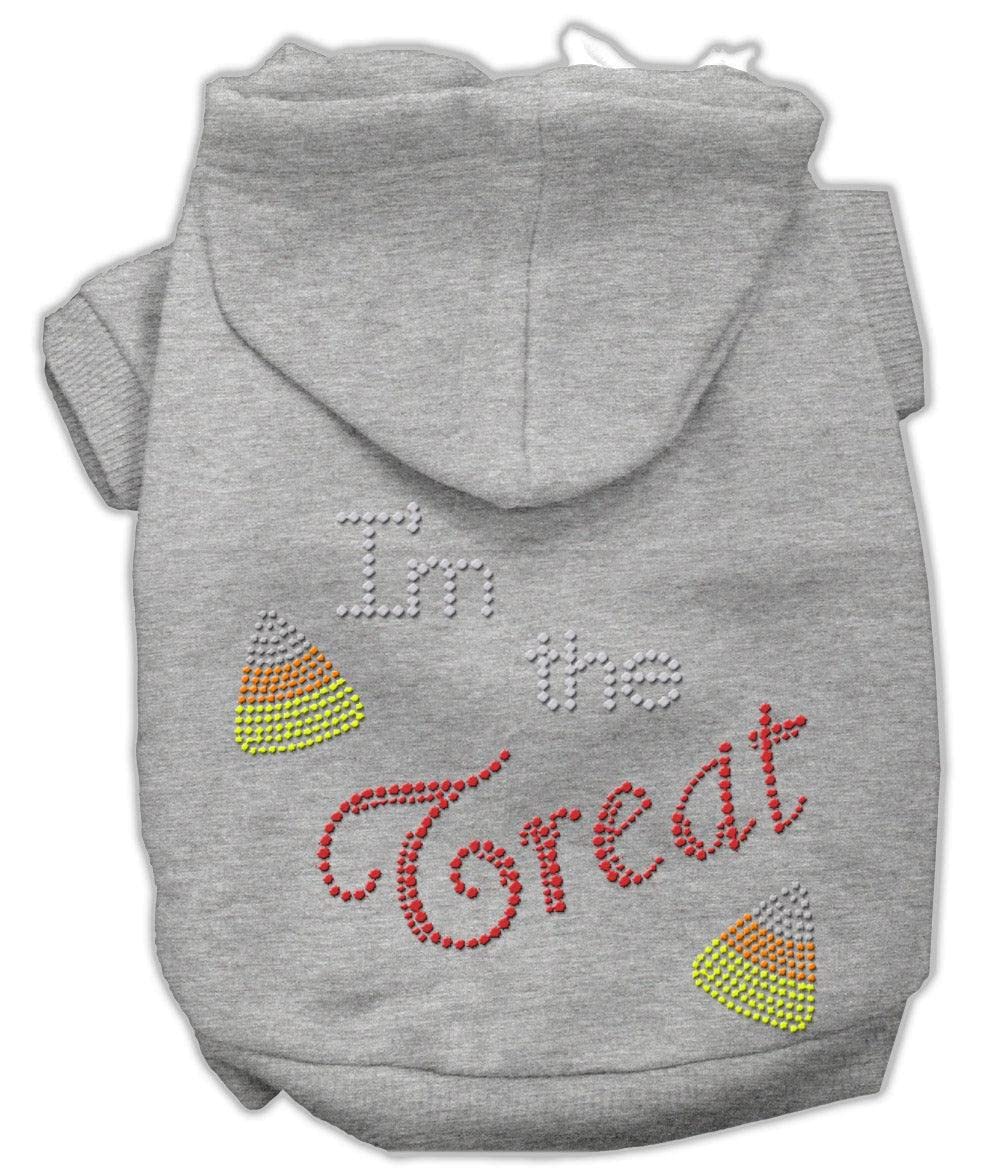Mirage Pet Products 12' I'M The Treat Rhinestone Hoodies, Medium, Grey