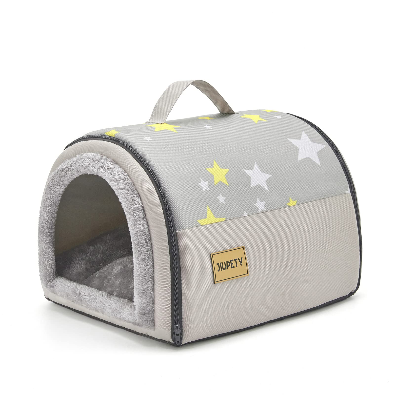 Jiupety Cozy Small Pet Dog House, 2 In 1 Puppy House, S Size For Cat And Puppy, Warm Cave Sleeping Nest For Cats And Dogs, Grey