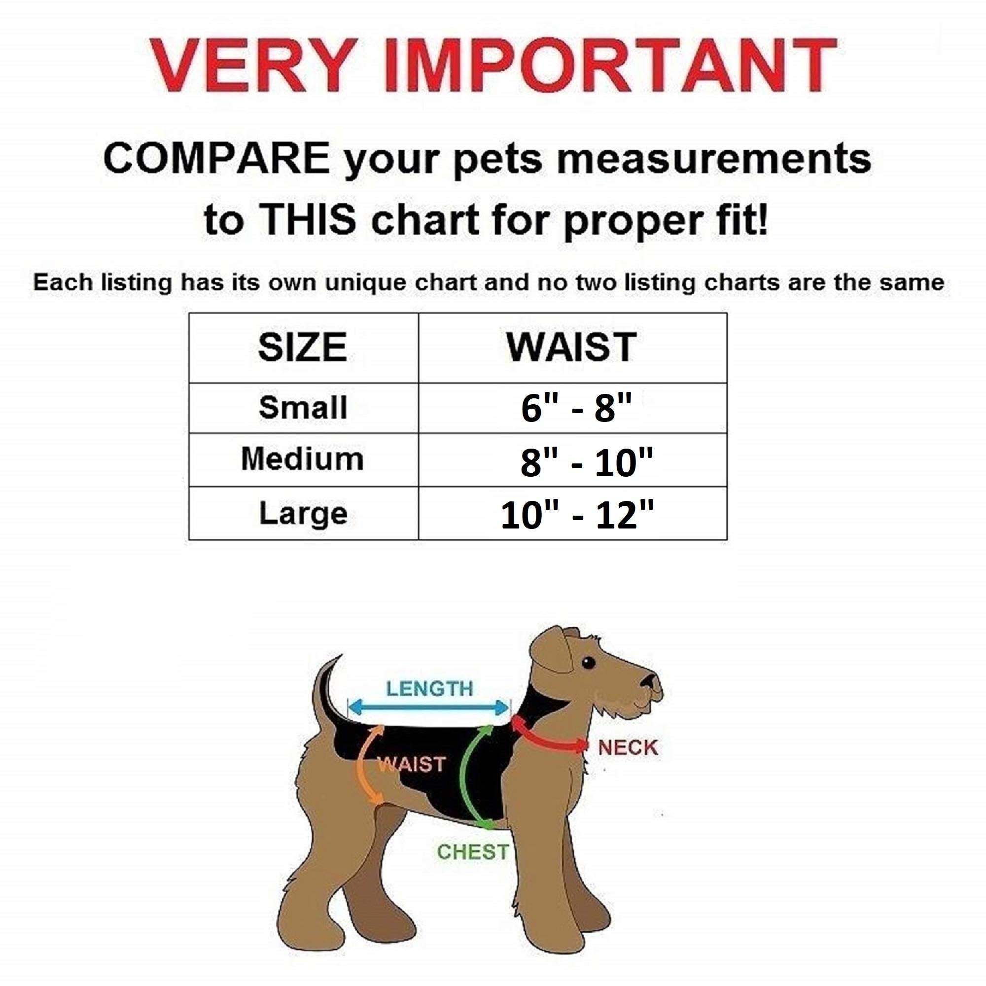 Funnydogclothes Dog Skirt Diaper Female Sanitary Pant Dress Ruffles Cotton Small Pet Cat (Large: Waist 10' - 12', Pack Of 3 Colors)