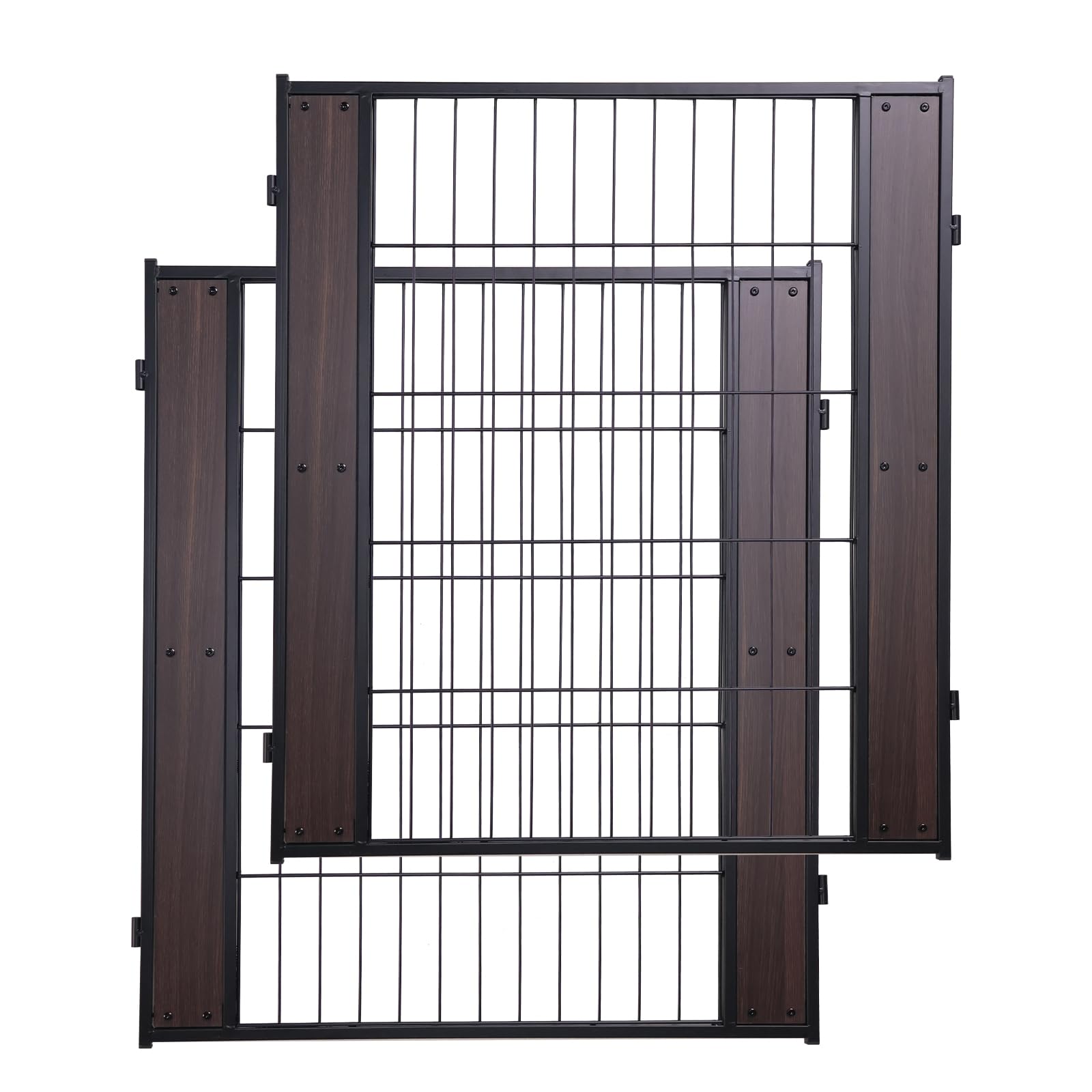 Rypetmia Heavy Duty Dog Playpen - 32 Inch Height, Black Walnut, Variable Shape, Indoor/Outdoor, Foldable, Suitable For Medium, S