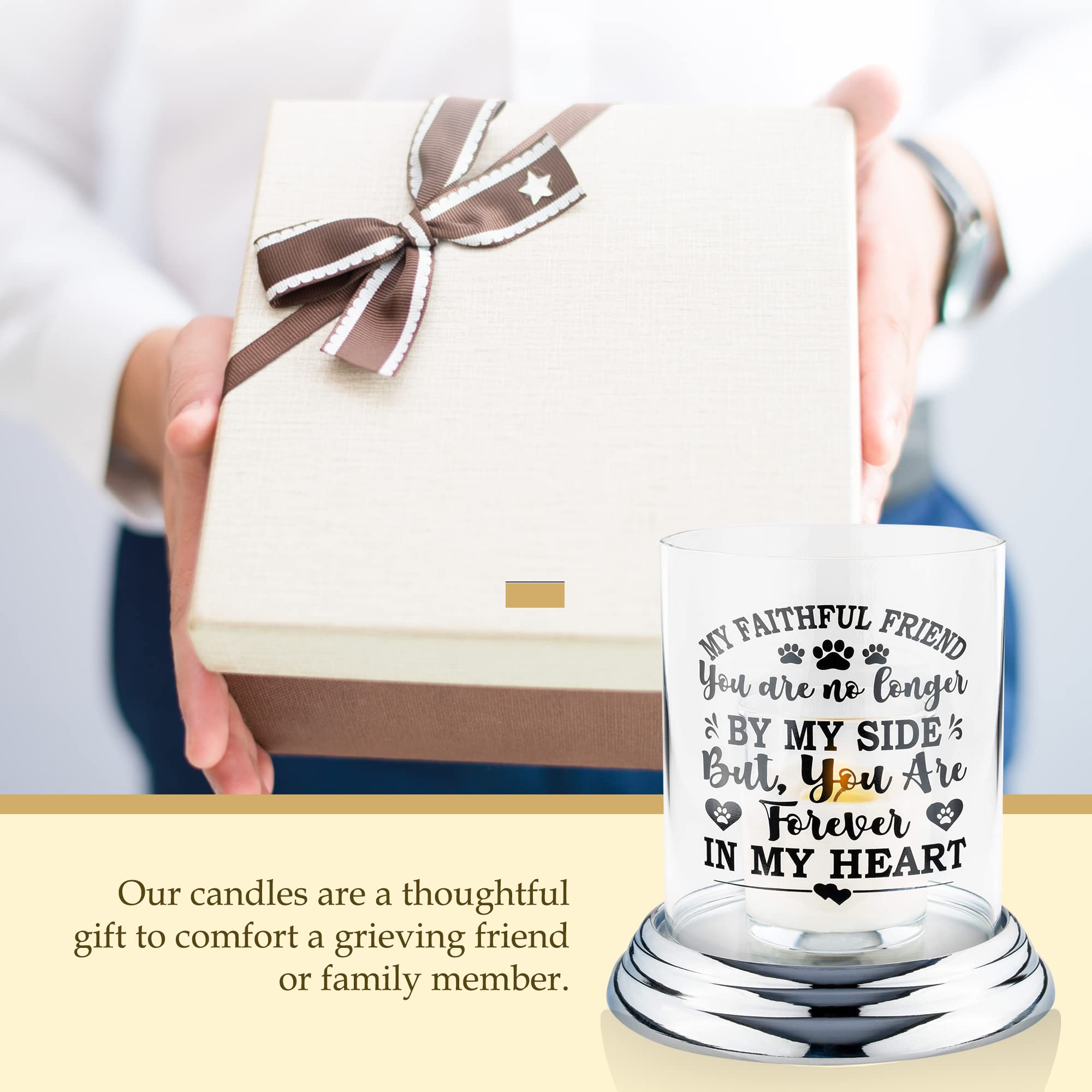 Memorial Candle Holder For Loss Of Dog - Memory Candle Holder For Dogs Who Died - Loss Of Dog Sympathy Gift, Dog Passing Away Gifts, Dog Memorial Gifts - Unique Pet Memorial Gifts For Dog Lovers