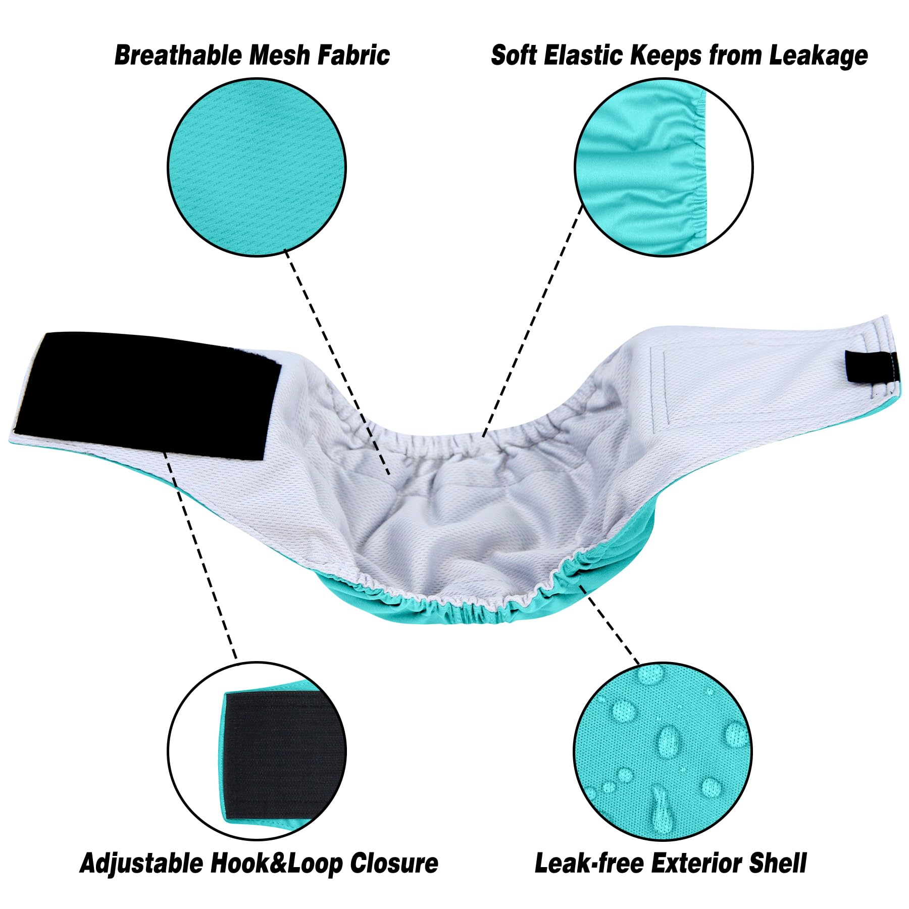 Leekalos Male Dog Diapers (3 Pack), High Absorbing Dog Belly Bands for Male Dogs, Washable Reusable Dog Male Wraps (X-Large)