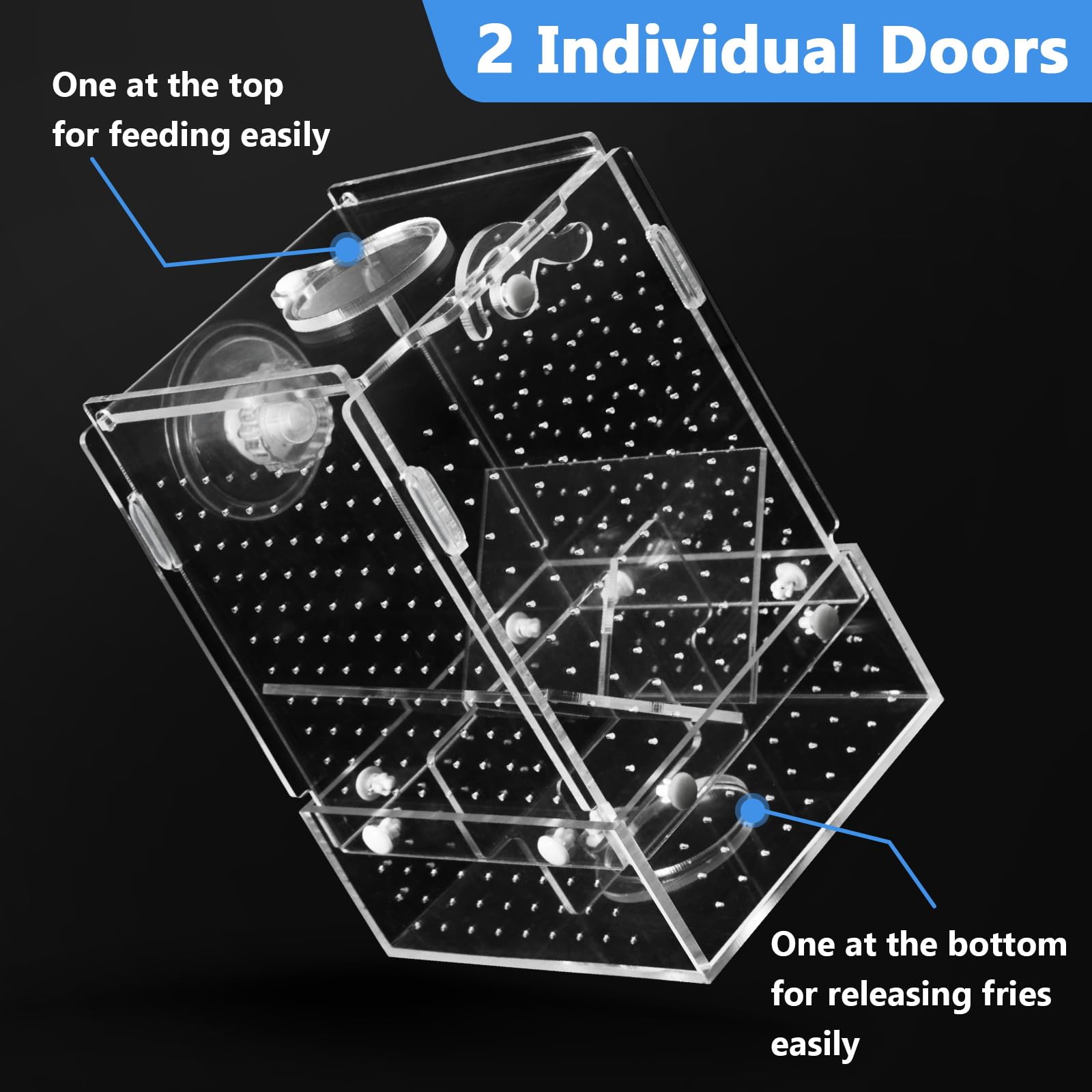 Breeder Box For Fish Tank, Fish Breeder Box For Aquarium, Acrylic Hatchery Incubator Tank With Suction Cups Isolation Box For Ba