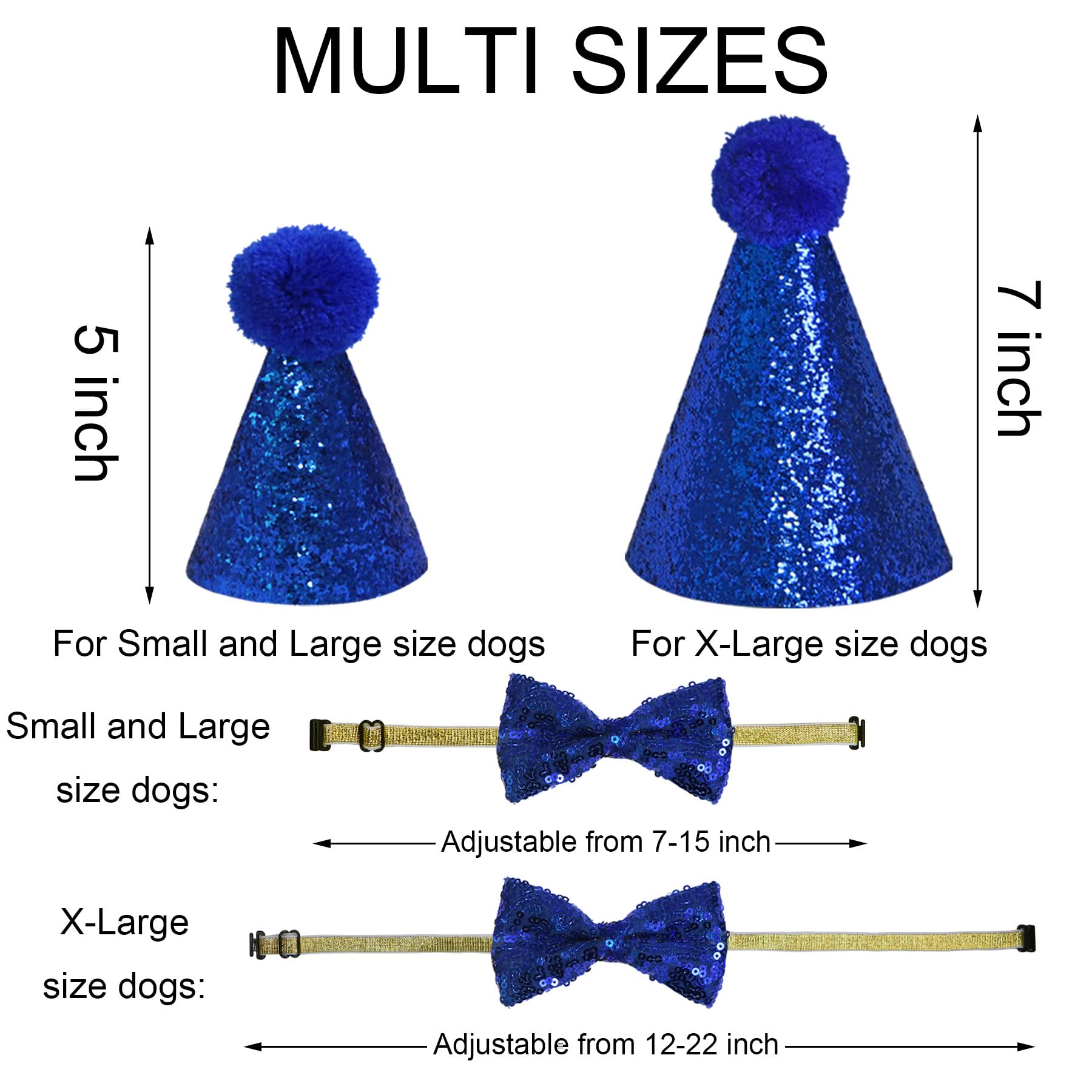 Jotfa Dog Birthday Party Supplies, Multi Sizes Dog Birthday Hat With Numbers Bandana Bow Tie Its My Bday Mother Puppers Sign Ban