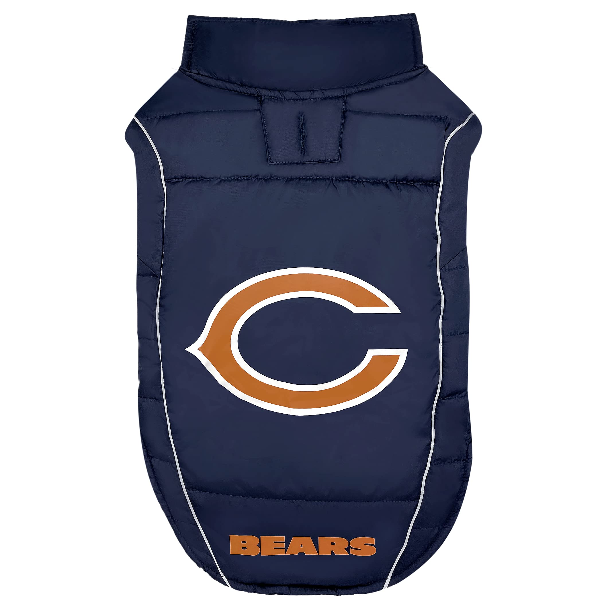Nfl Chicago Bears Puffer Vest For Dogs & Cats, Size Medium. Warm, Cozy, And Waterproof Dog Coat, For Small And Large Dogs/Cats. 