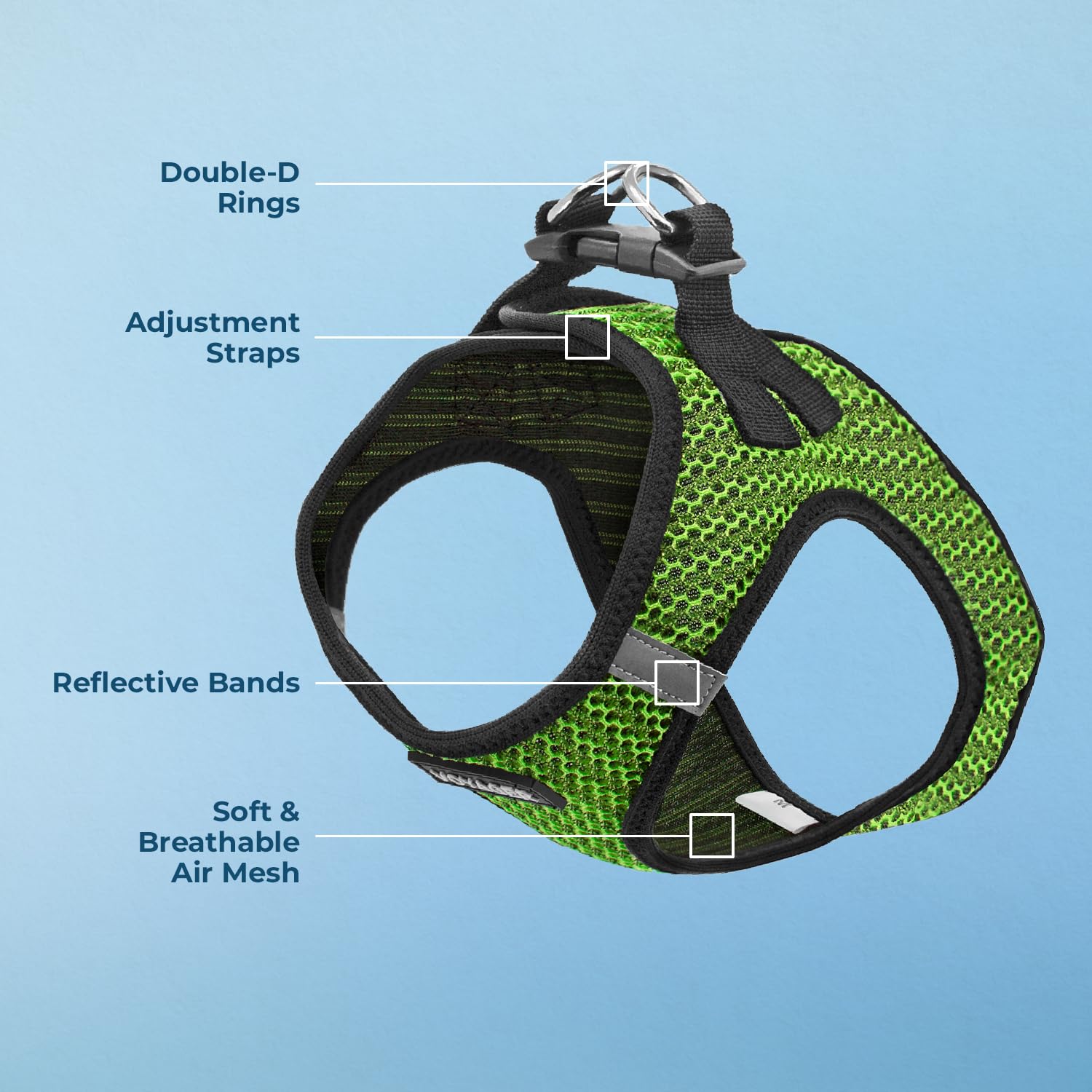 Voyager Step-In Air Dog Harness - All Weather Mesh, Reflective, No Pull Harness For Small, Medium Dogs, Cats - Secure With Hook & Loop Fastener, Buckle, Double D-Rings - Lime Green 2-Tone, S